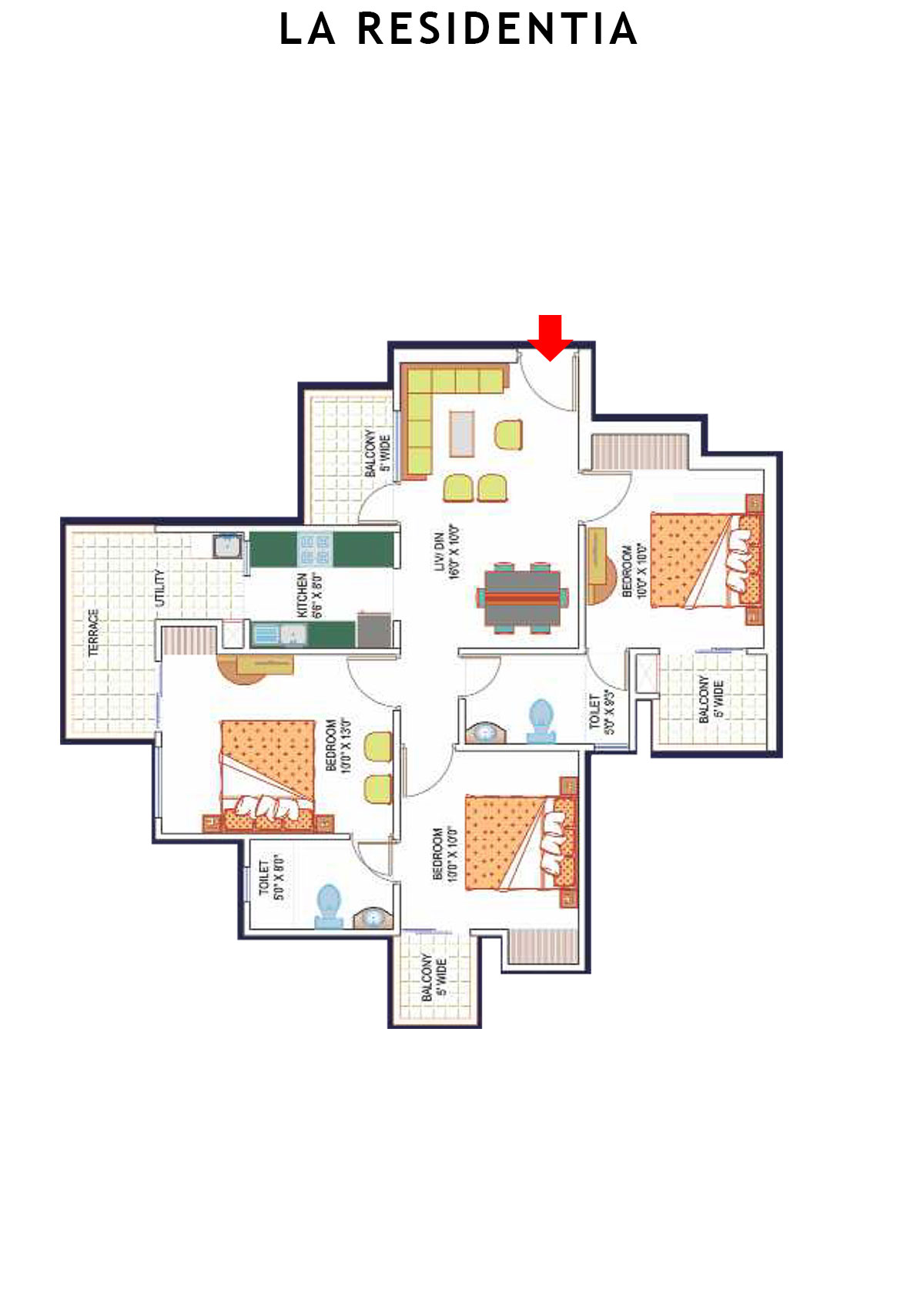 La Residentia Tower 8 Unit 3 Floor Plan