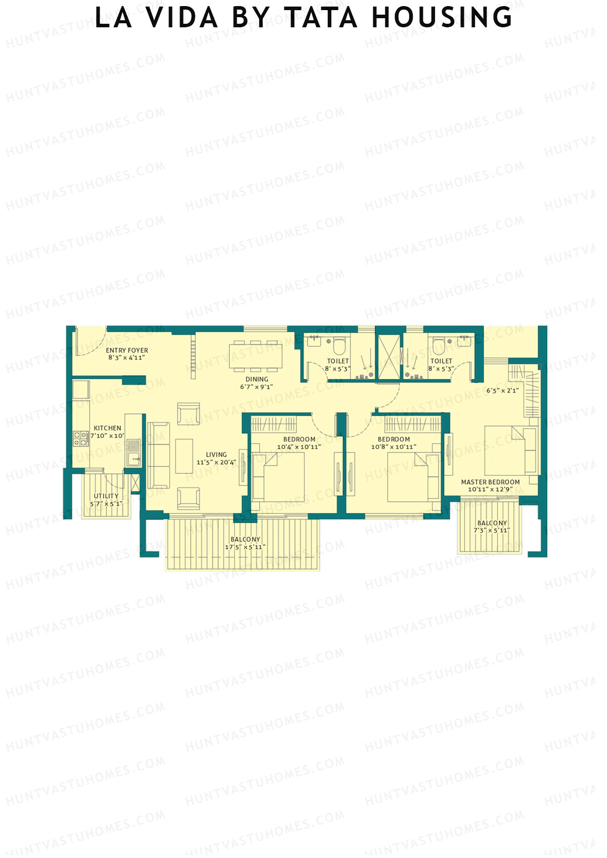 La Vida by Tata Housing Tower B1 Unit 1 Floor Plan