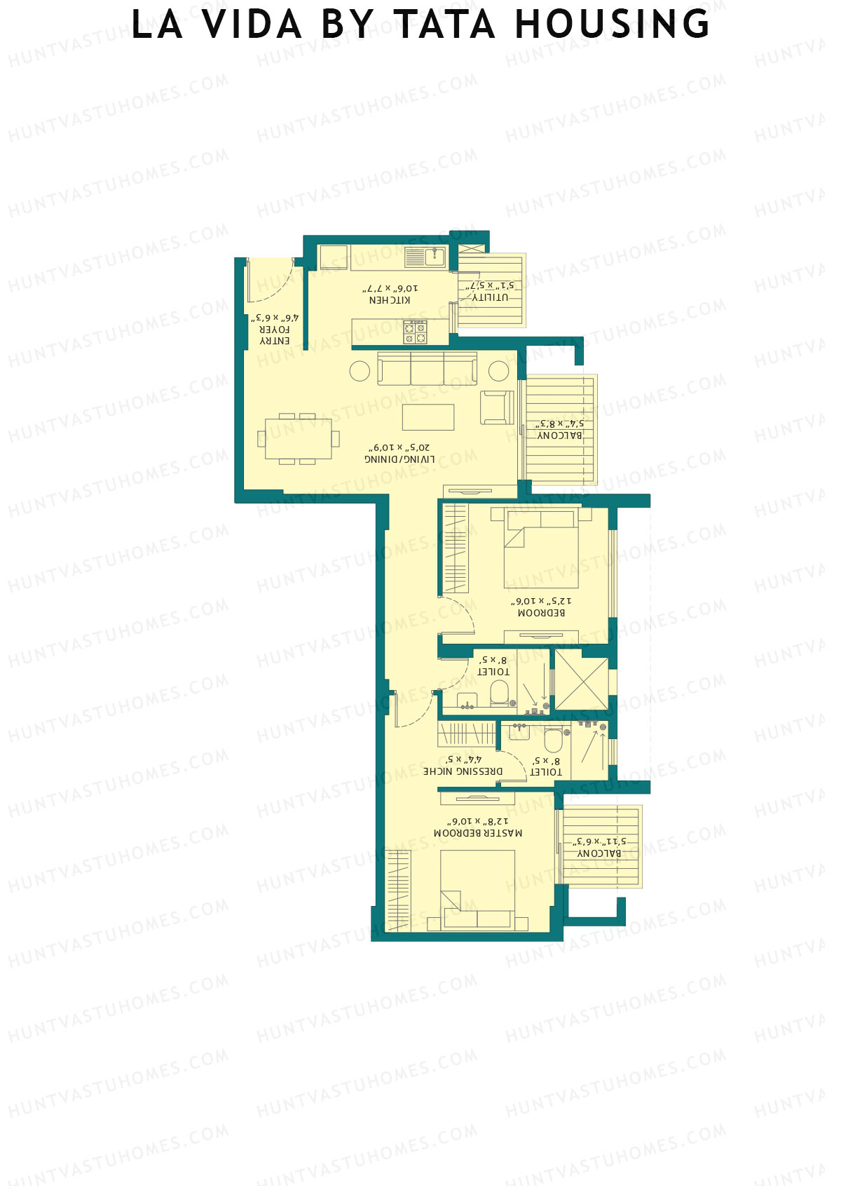 La Vida by Tata Housing Tower B1 Unit 2 Floor Plan