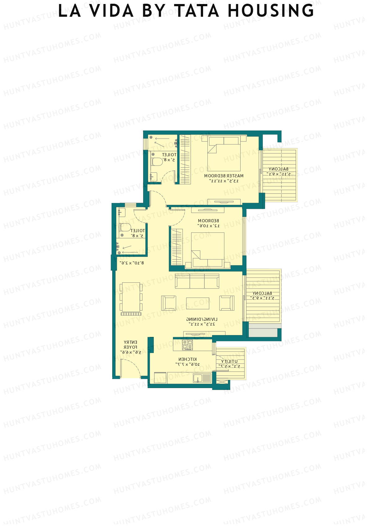 La Vida by Tata Housing Tower B1 Unit 3 Floor Plan