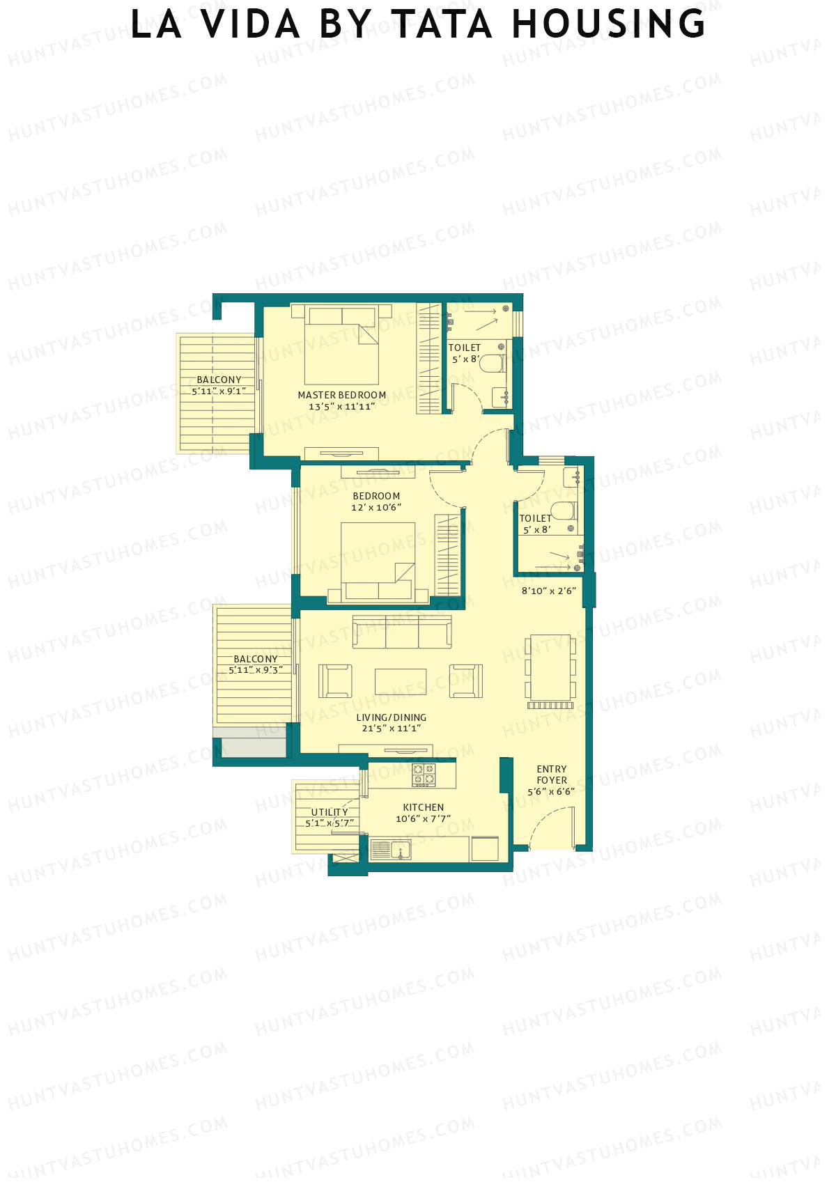La Vida by Tata Housing Tower B1 Unit 4 Floor Plan