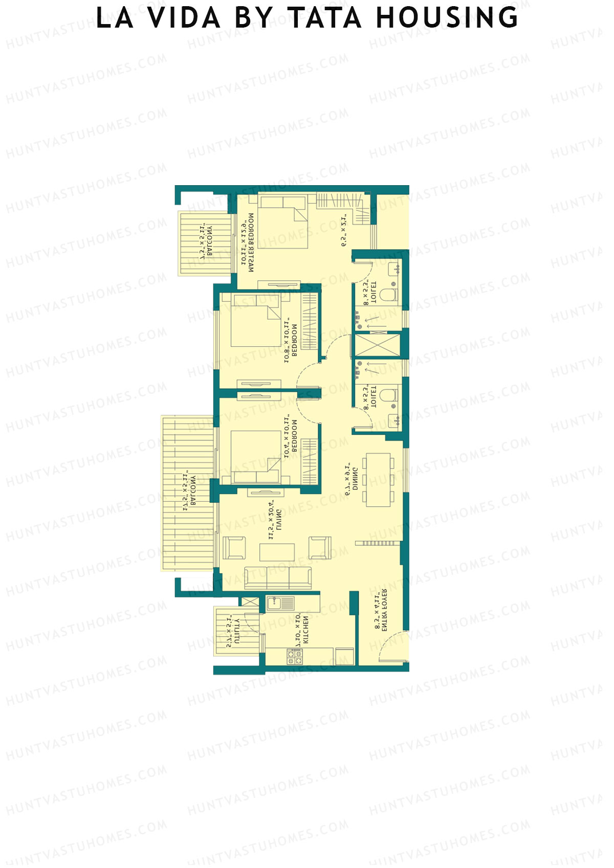 La Vida by Tata Housing Tower B3 Unit 1 Floor Plan