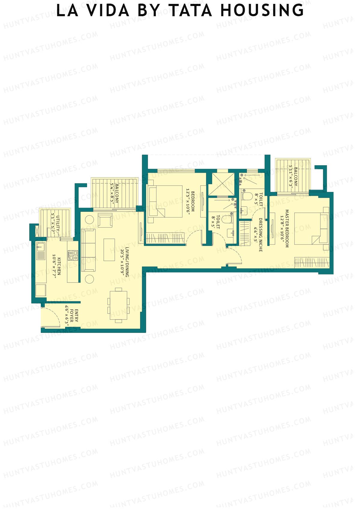 La Vida by Tata Housing Tower B3 Unit 2 Floor Plan