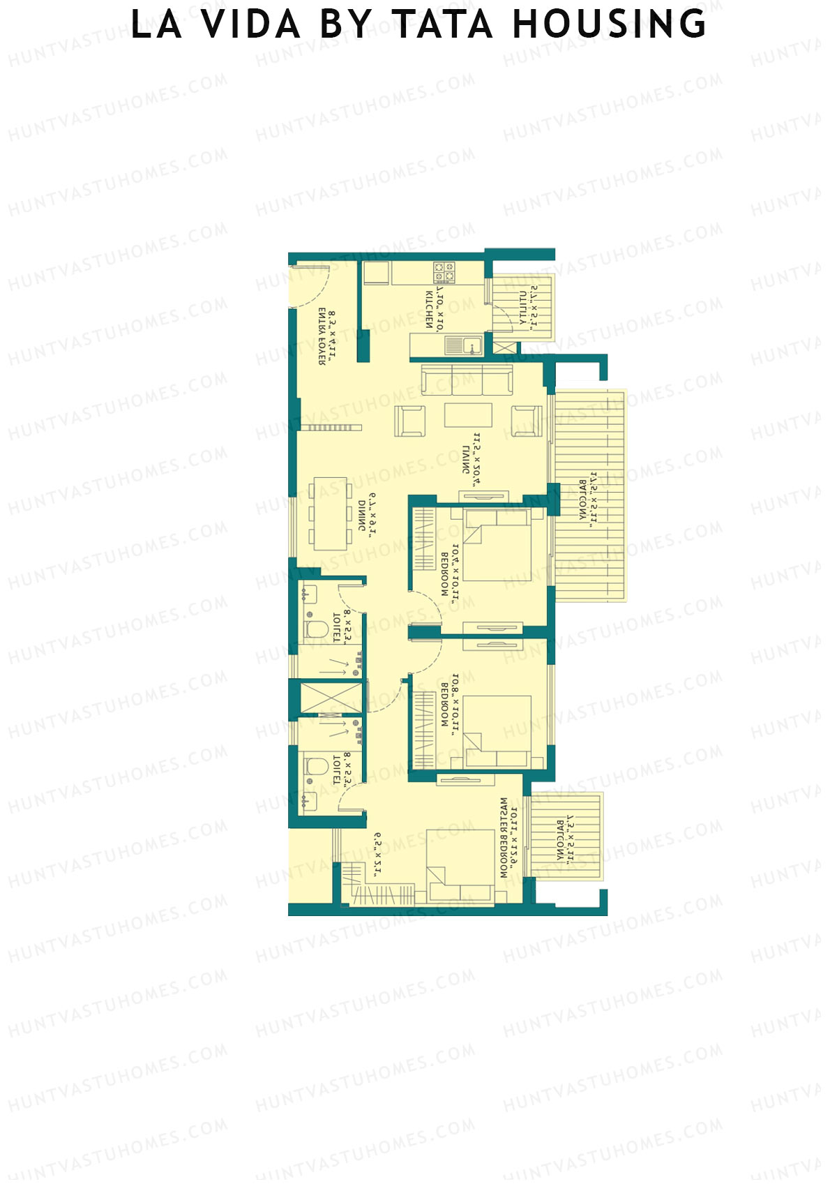 La Vida by Tata Housing Tower B4 Unit 1 Floor Plan