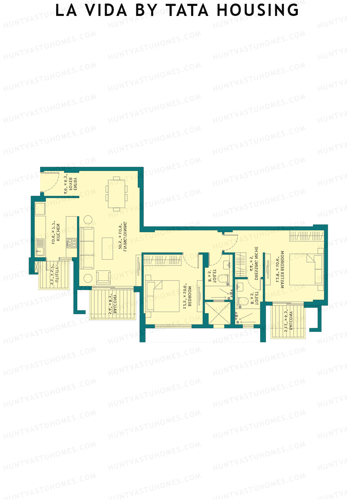 La Vida by Tata Housing Tower B4 Unit 2 Floor Plan