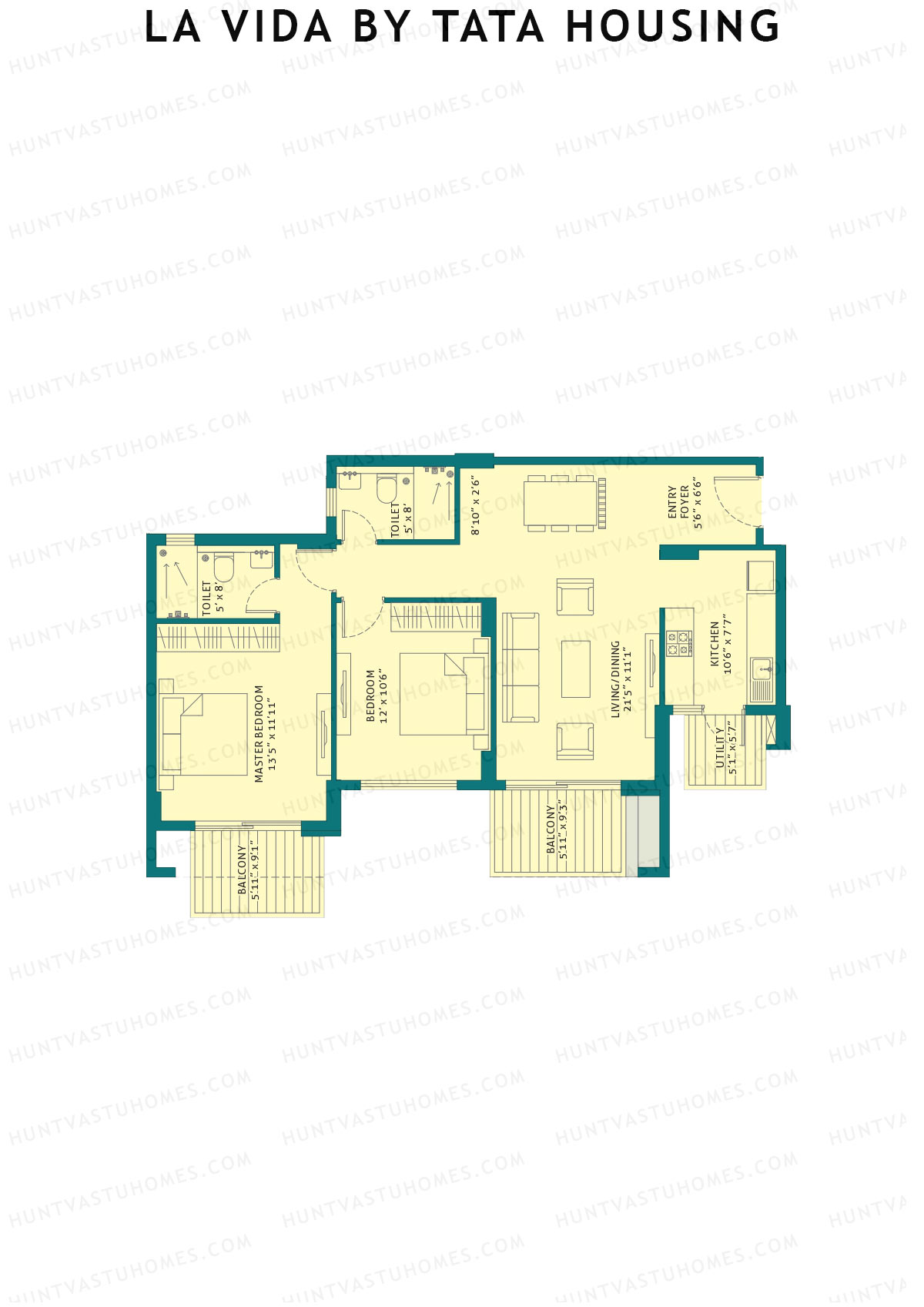 La Vida by Tata Housing Tower B4 Unit 3 Floor Plan