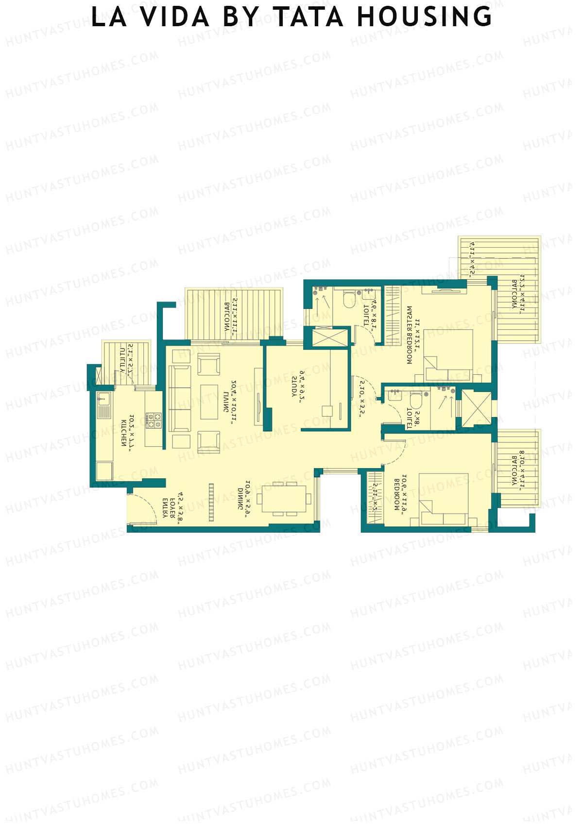 La Vida by Tata Housing Tower B4 Unit 6 Floor Plan