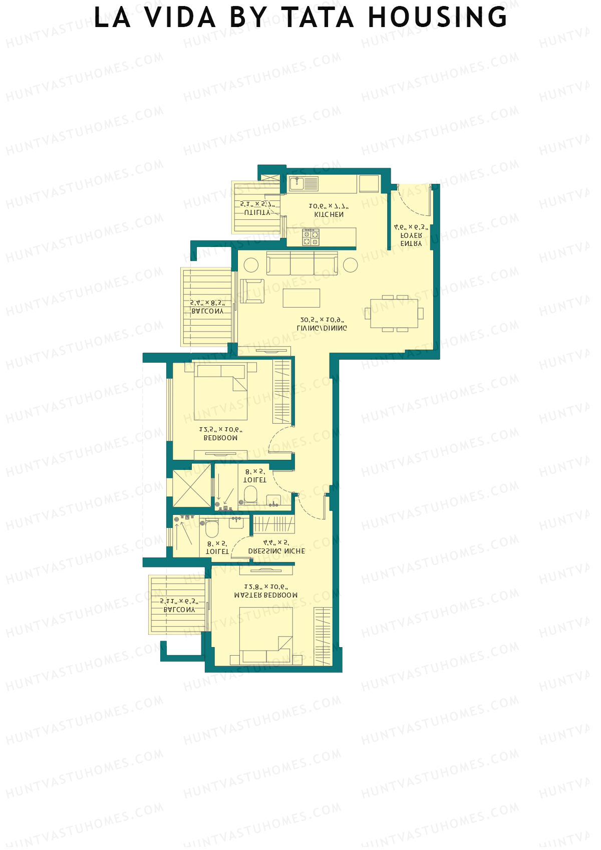 La Vida by Tata Housing Tower B5 Unit 2 Floor Plan