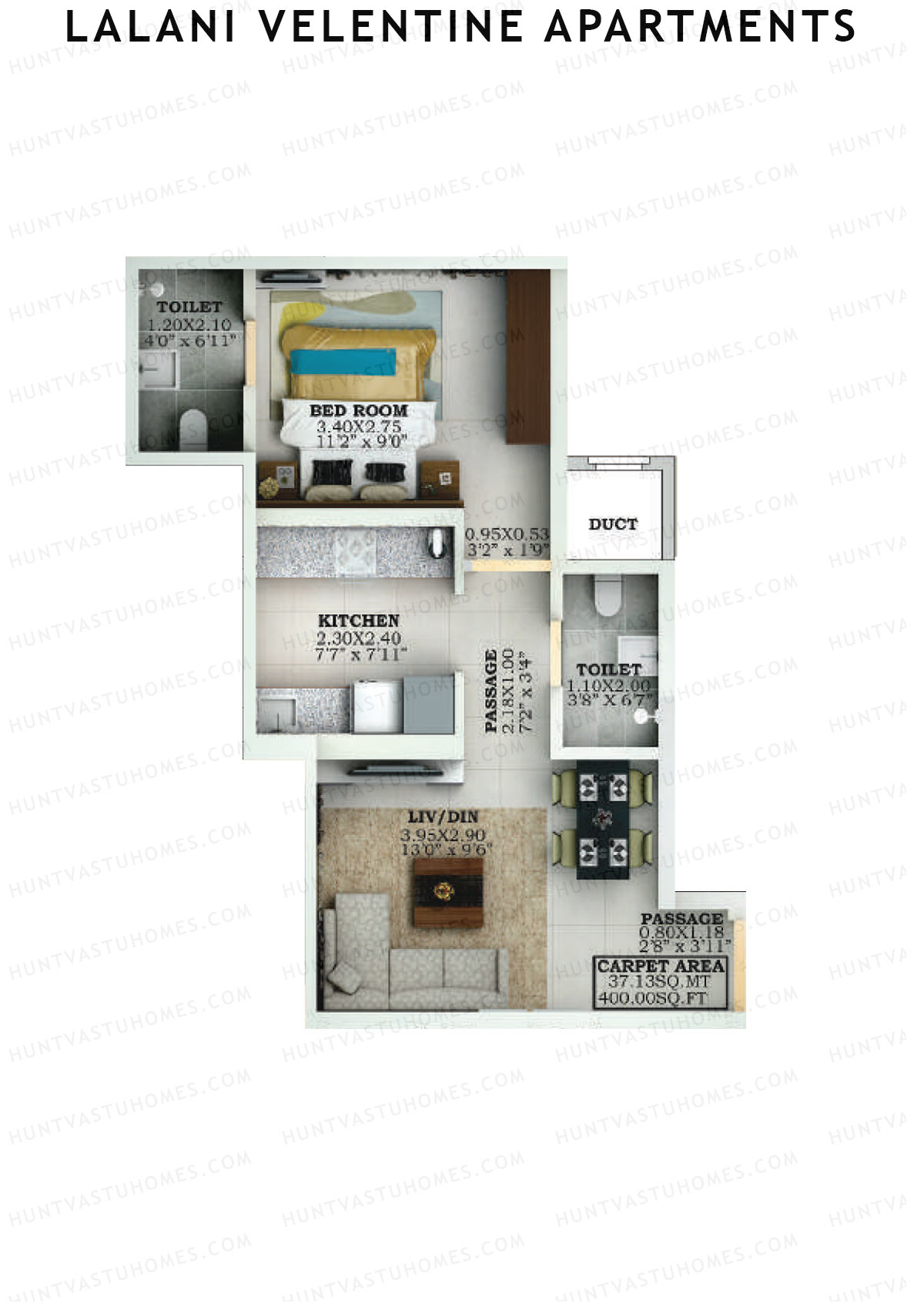 Lalani Velentine Apartments Wing D Unit 3 Floor Plan