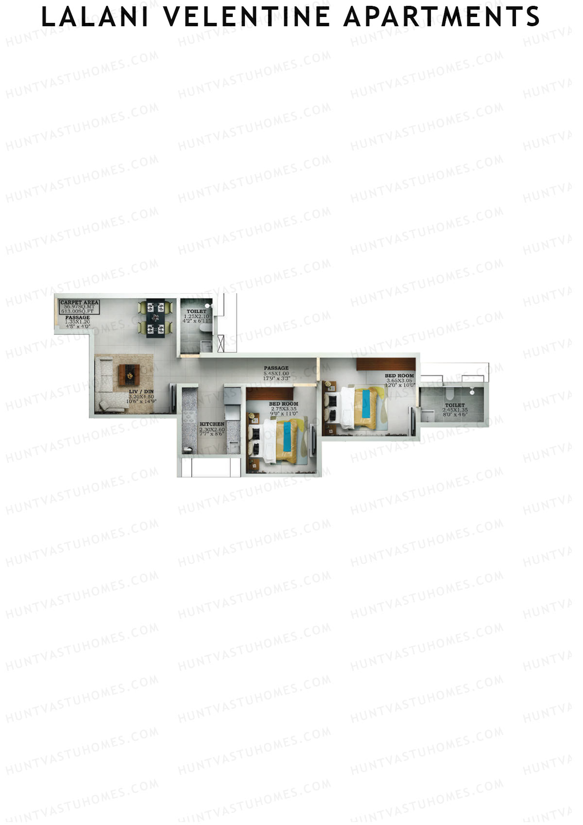 Lalani Velentine Apartments Wing D Unit 6 Floor Plan
