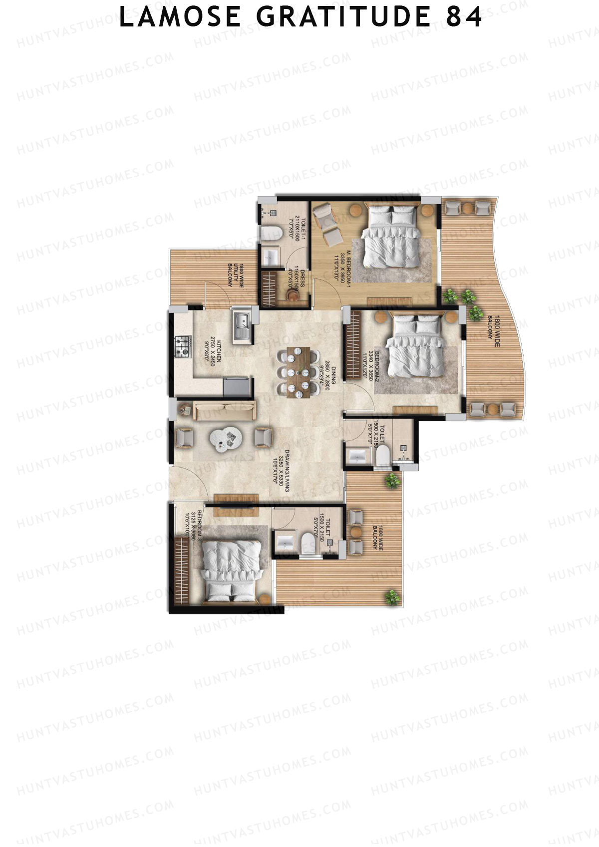 Lamose Gratitude 84 Tower A Unit 2 Floor Plan