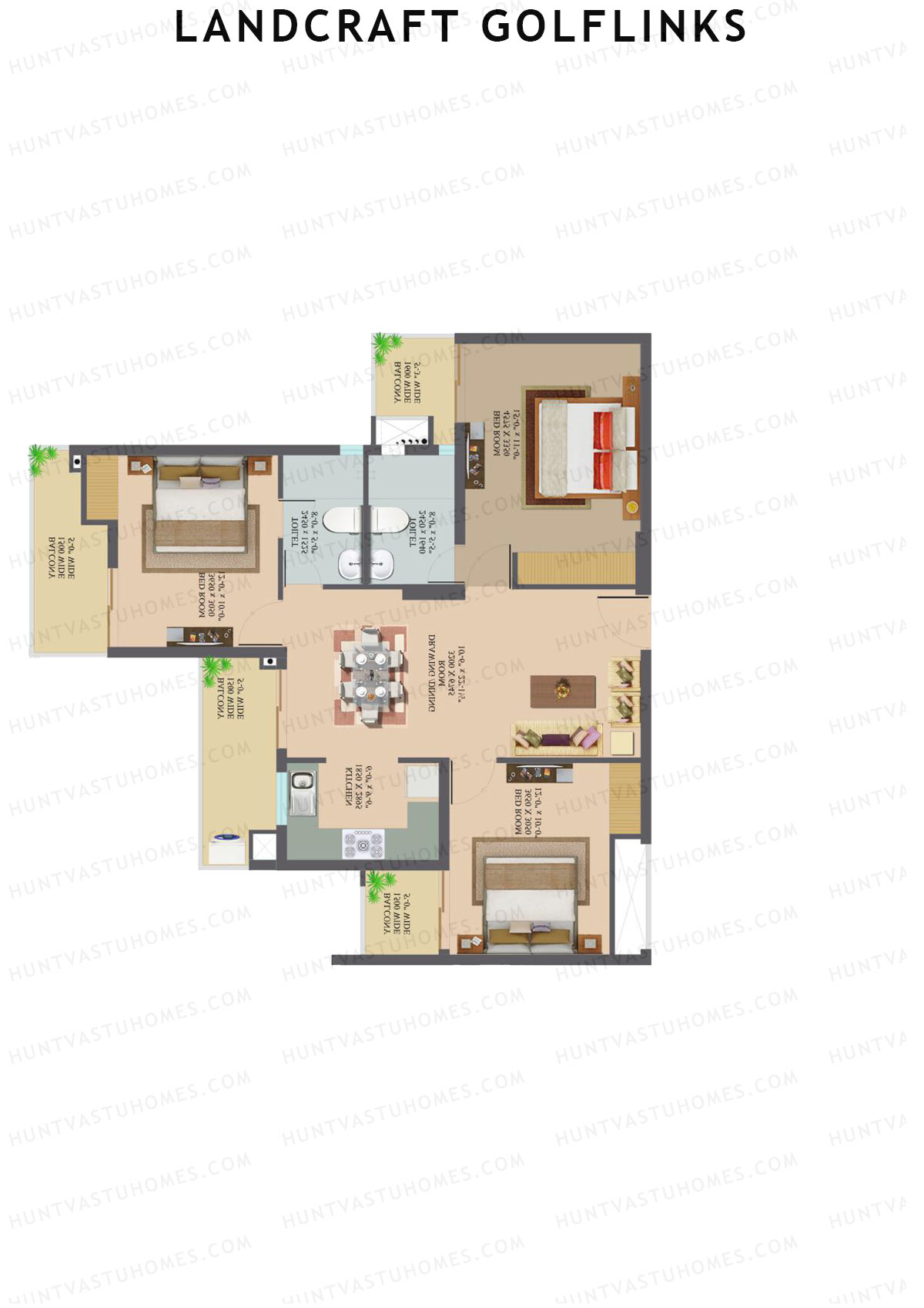 Landcraft Golflinks Tower 1B Unit 43 Floor Plan