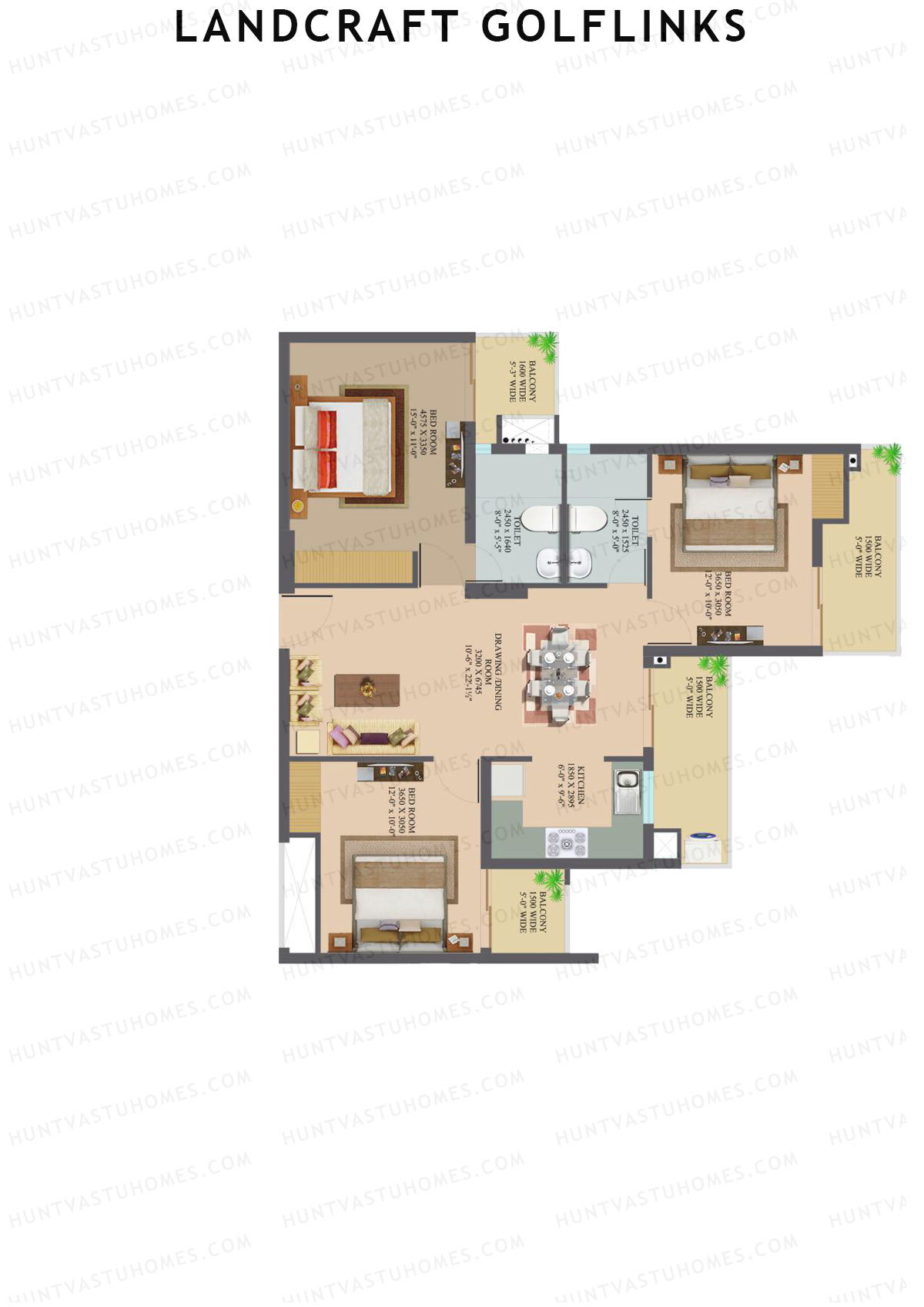 Landcraft Golflinks Tower 1B Unit 44 Floor Plan