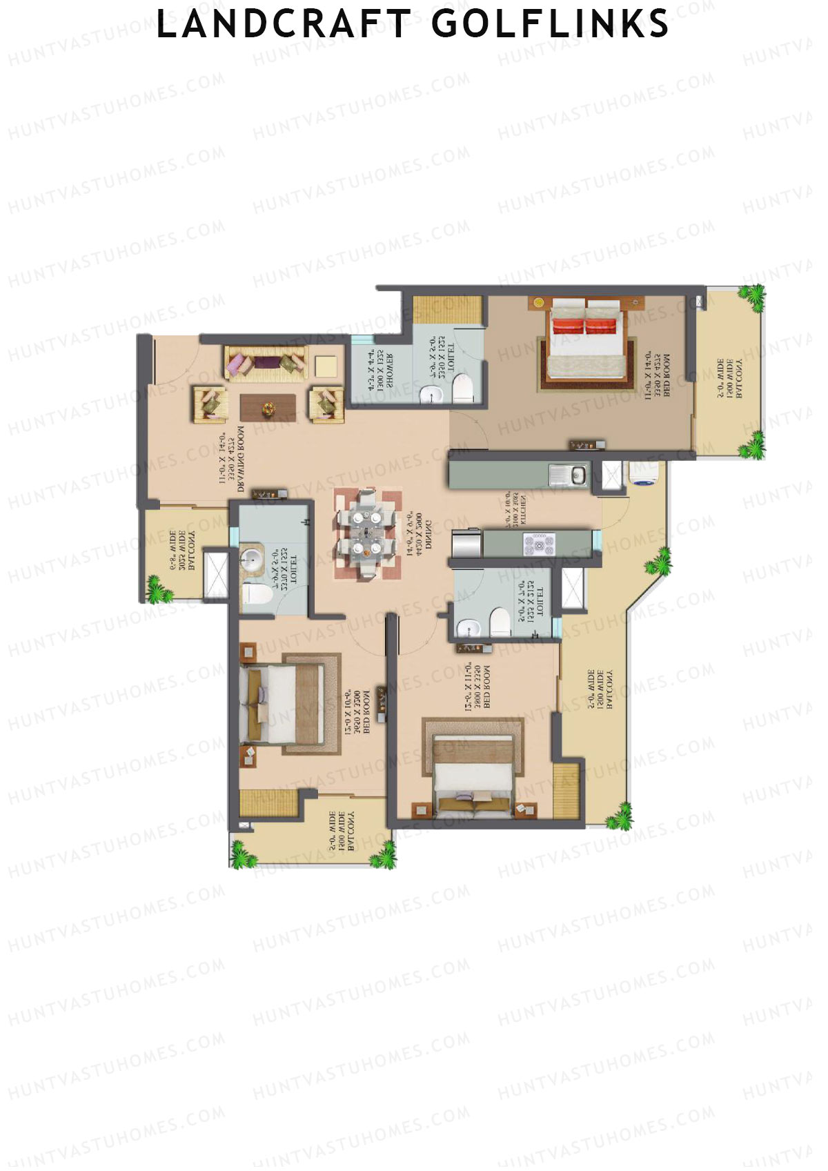 Landcraft Golflinks Tower 1B Unit 46 Floor Plan
