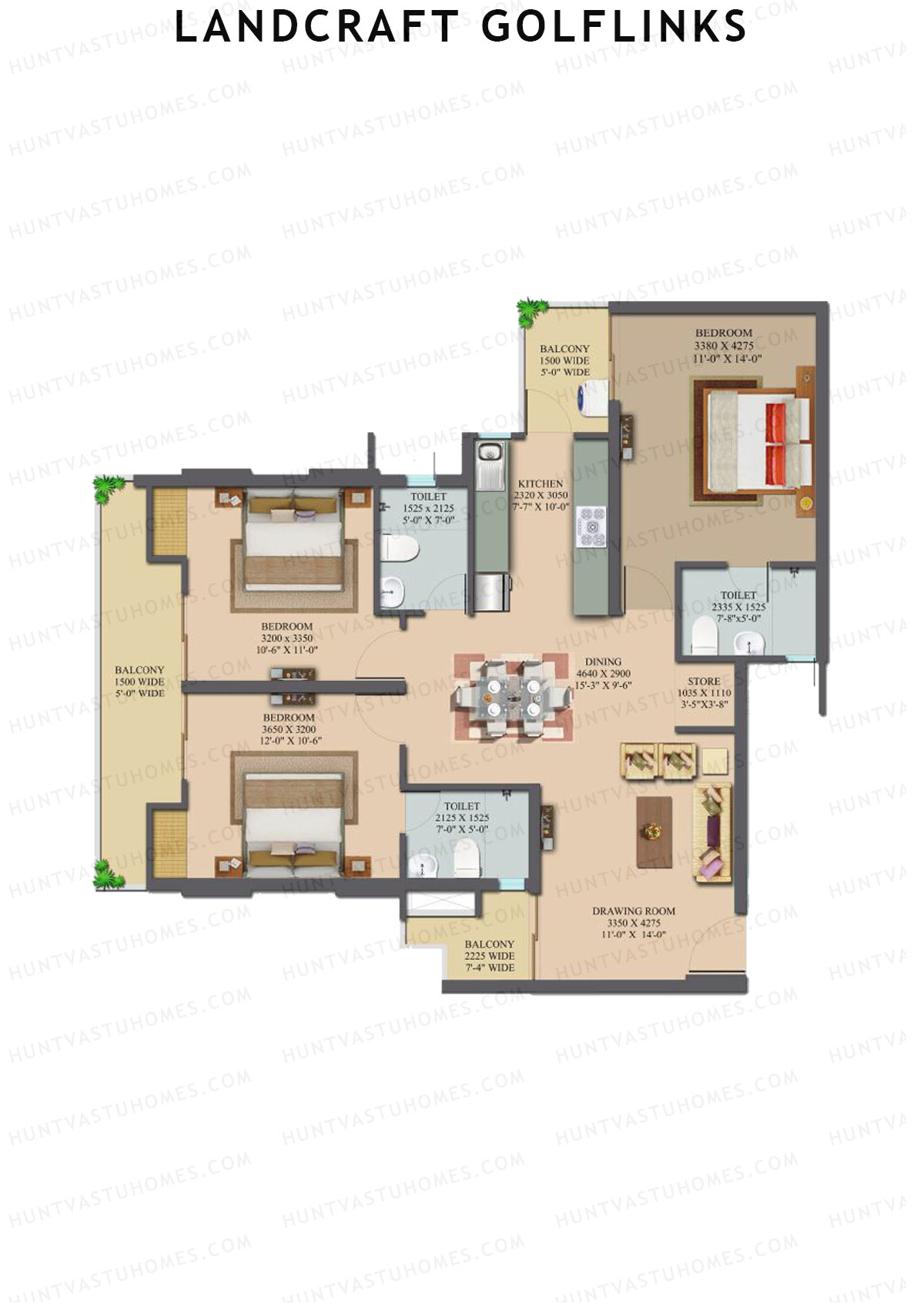 Landcraft Golflinks Tower 2A Unit 32 Floor Plan