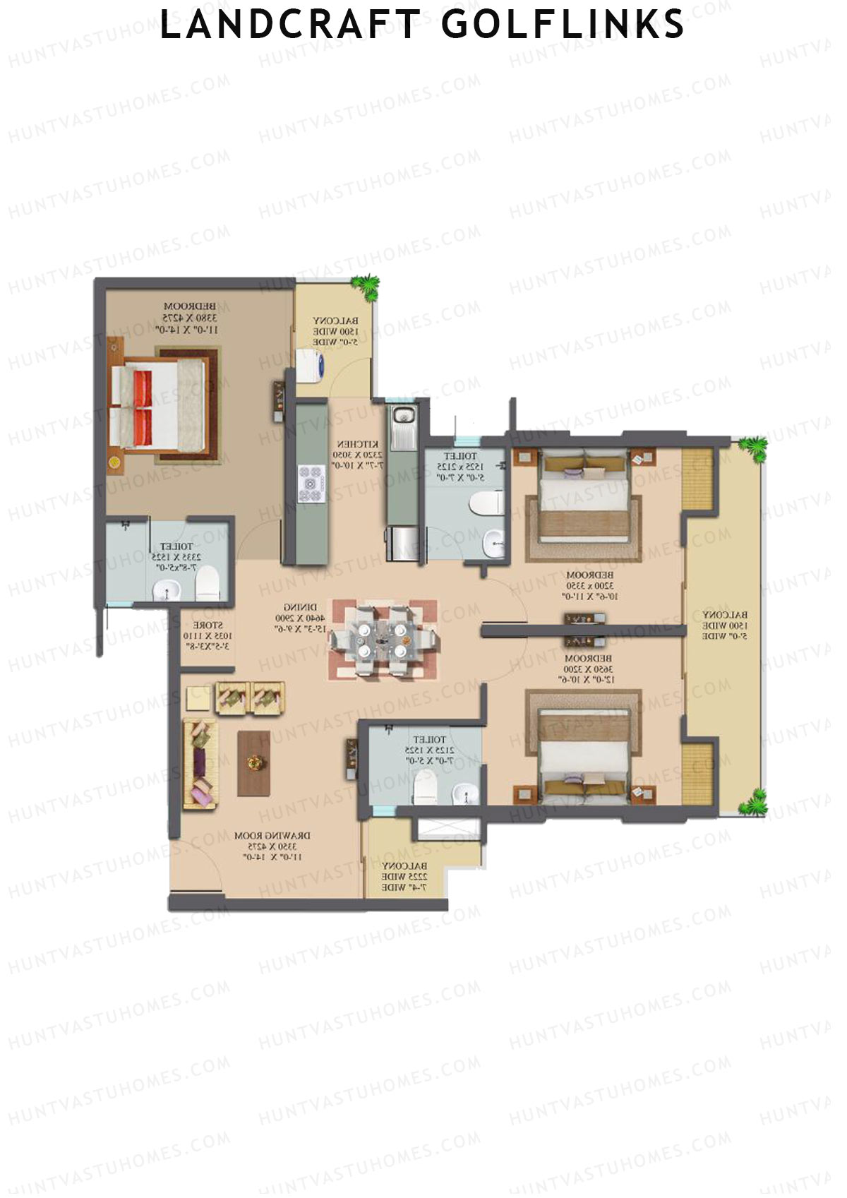 Landcraft Golflinks Tower 2A Unit 33 Floor Plan