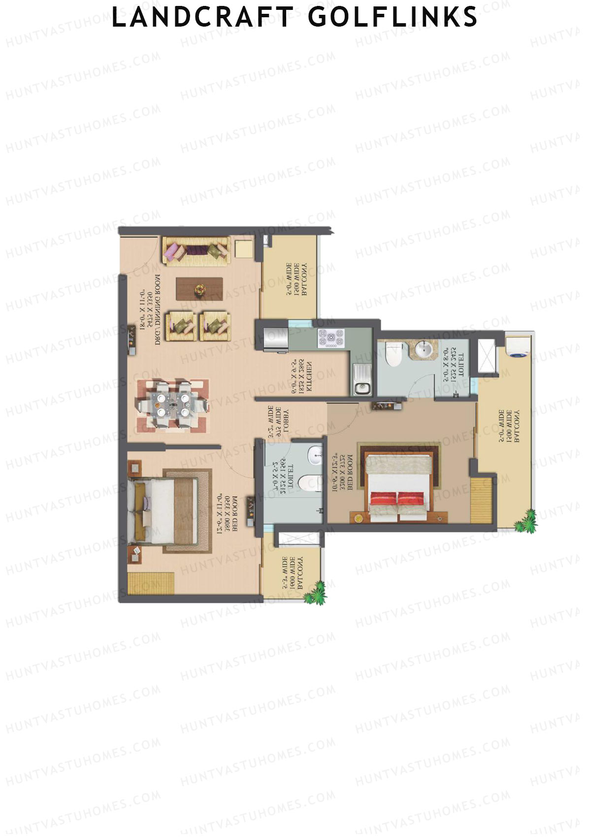 Landcraft Golflinks Tower 2B Unit 53 Floor Plan