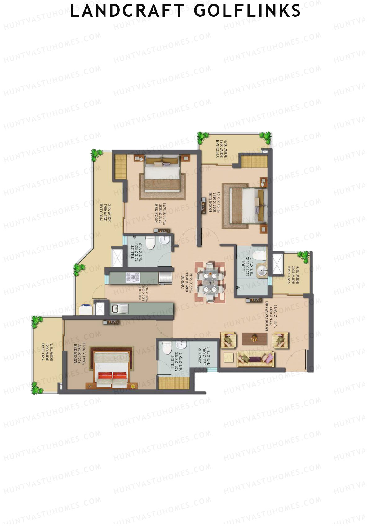 Landcraft Golflinks Tower 3B Unit 54 Floor Plan