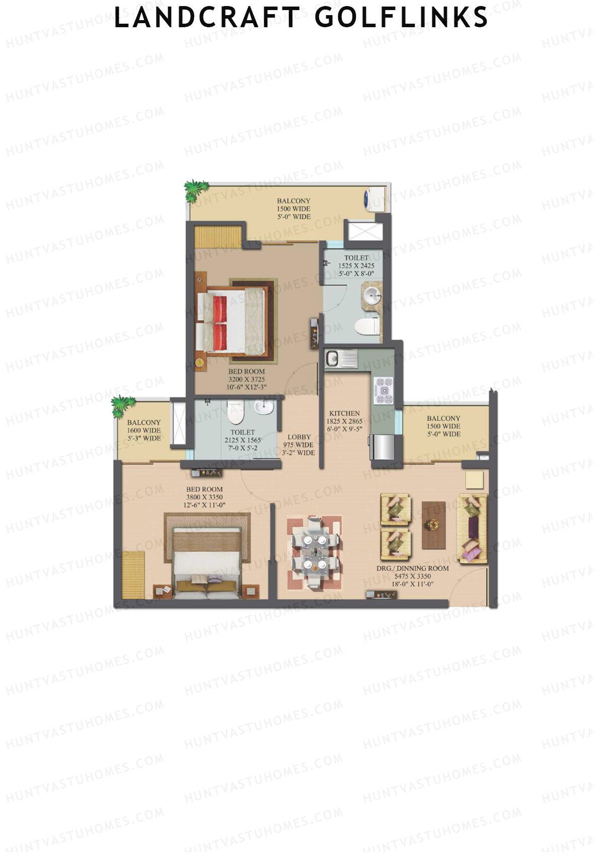 Landcraft Golflinks Tower 3B Unit 55 Floor Plan