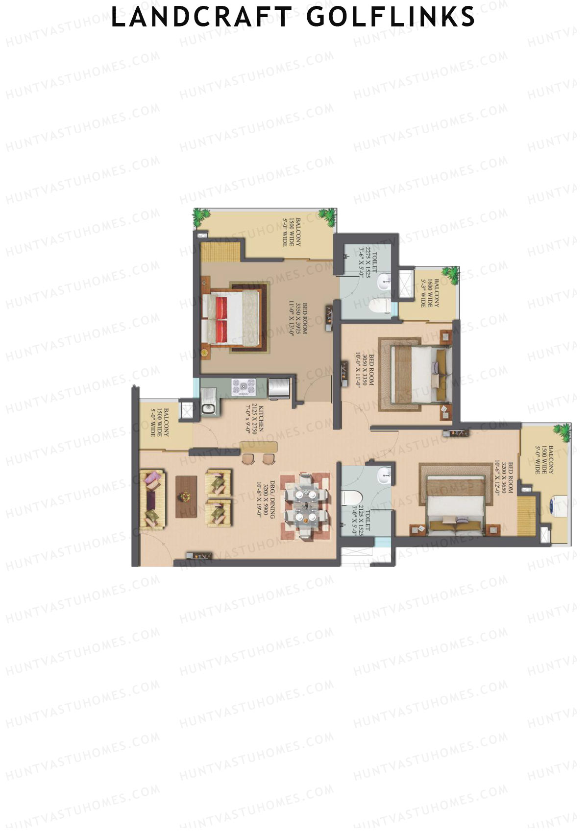 Landcraft Golflinks Tower 3B Unit 58 Floor Plan