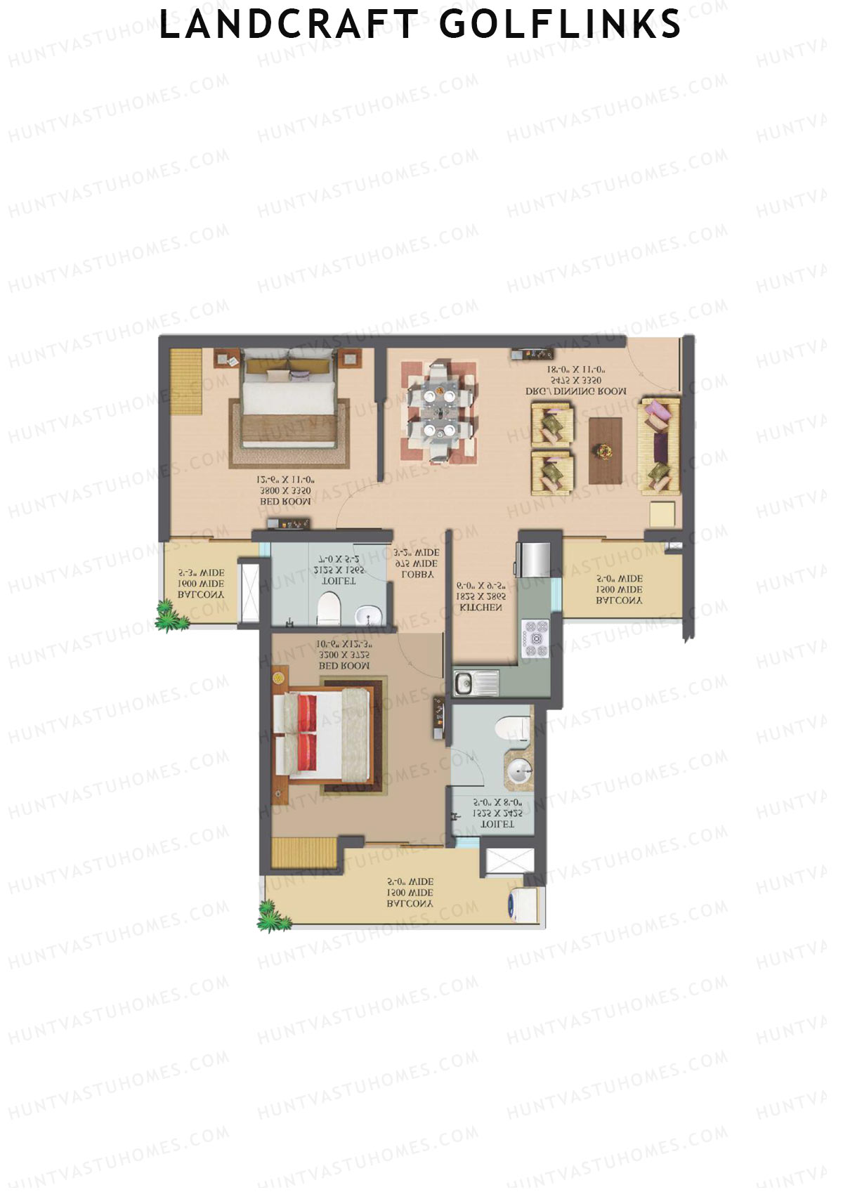 Landcraft Golflinks Tower 3B Unit 60 Floor Plan