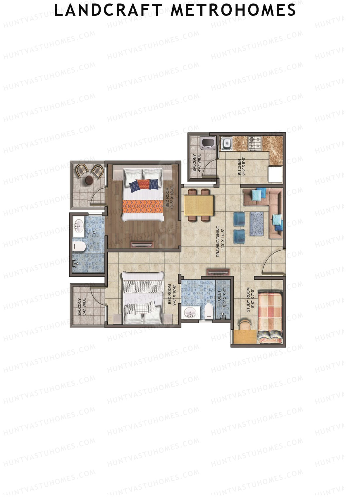 Landcraft Metrohomes Tower A Unit 10 (Type 4) Floor Plan