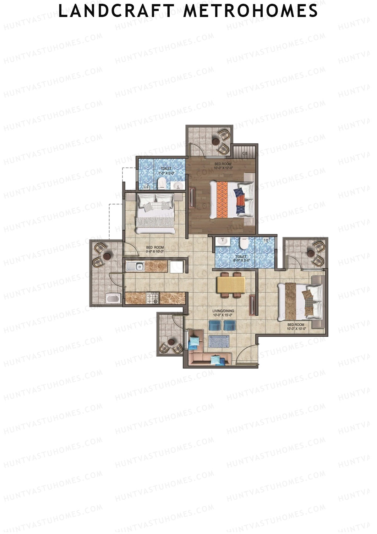 Landcraft Metrohomes Tower A Unit 11 (Type 5) Floor Plan