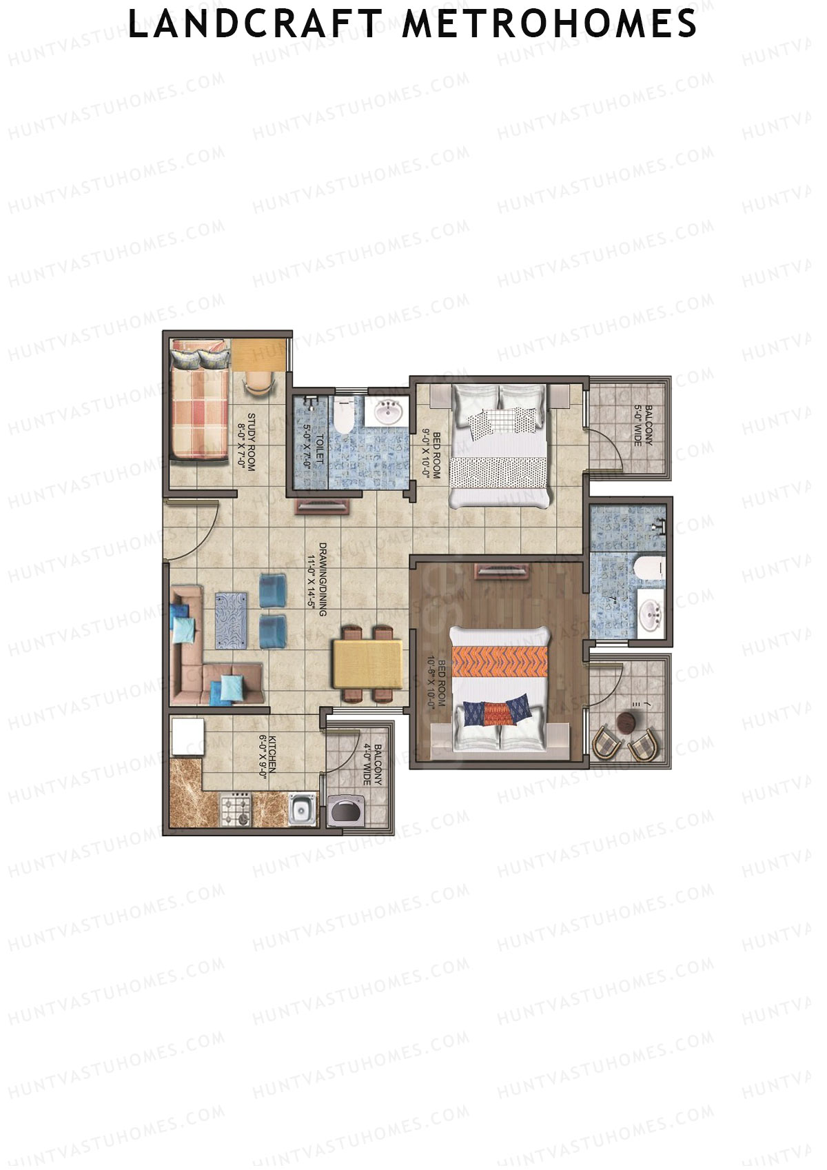 Landcraft Metrohomes Tower A Unit 6 (Type 4) Floor Plan