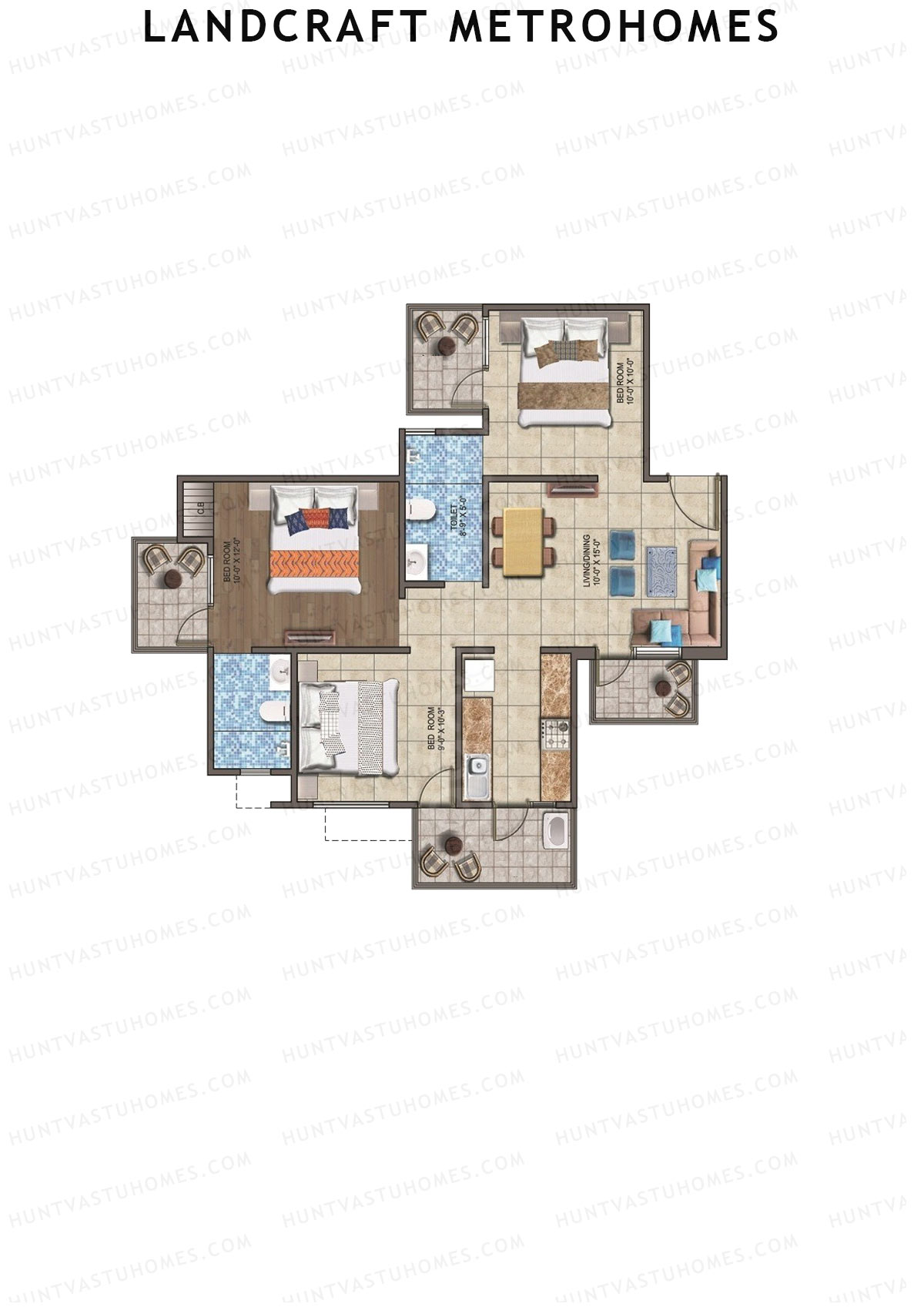 Landcraft Metrohomes Tower B Unit 12 (Type 5) Floor Plan