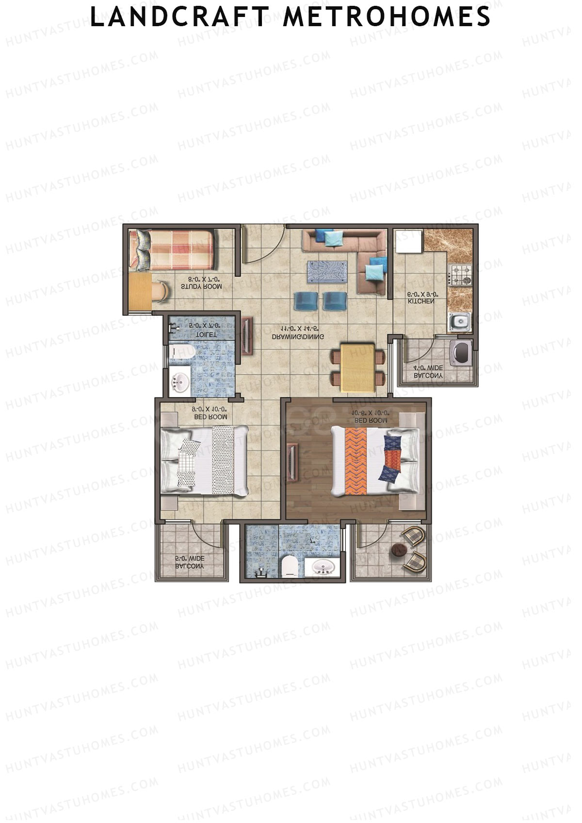 Landcraft Metrohomes Tower B Unit 14 (Type 4) Floor Plan