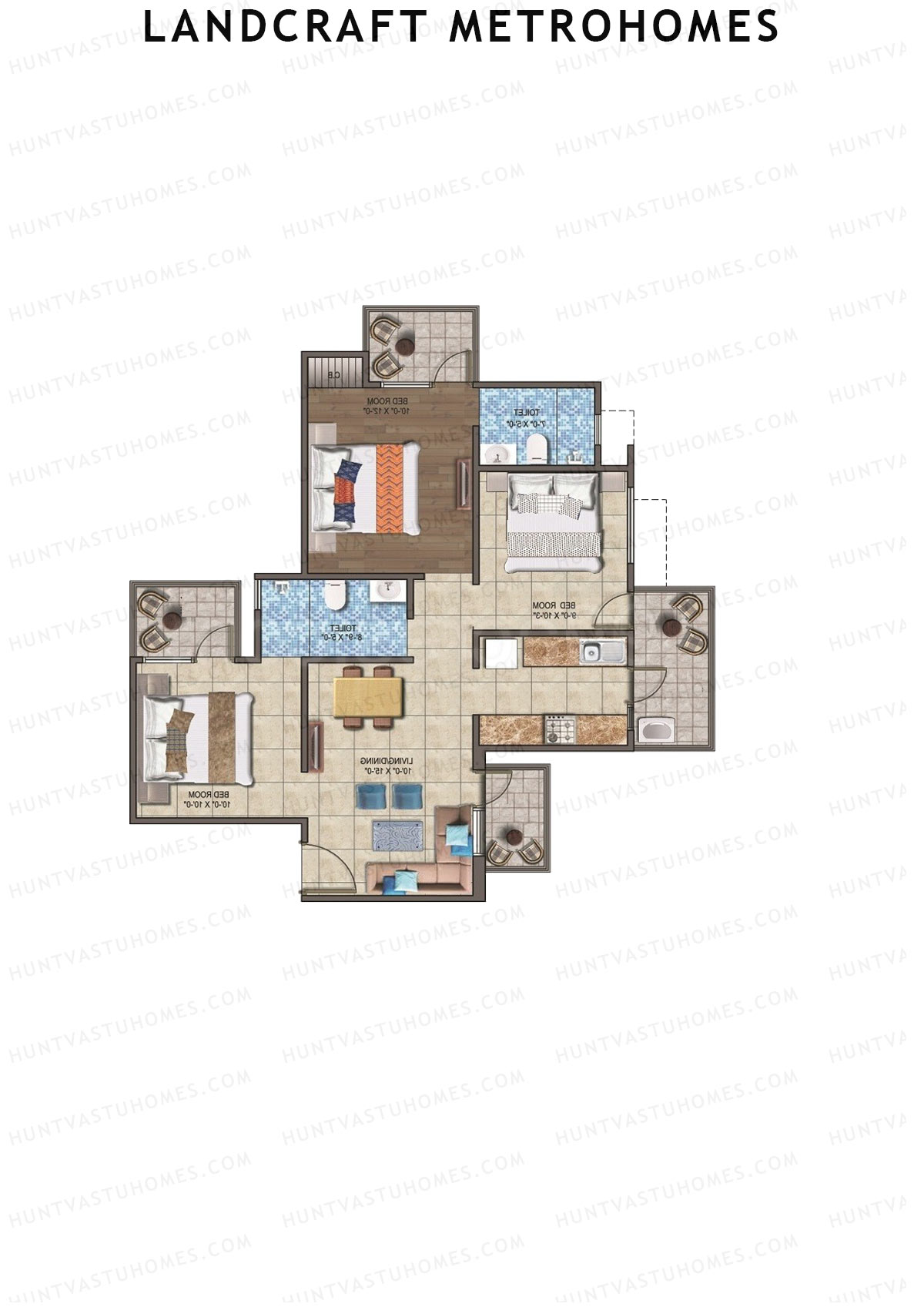 Landcraft Metrohomes Tower B Unit 17 (Type 5) Floor Plan