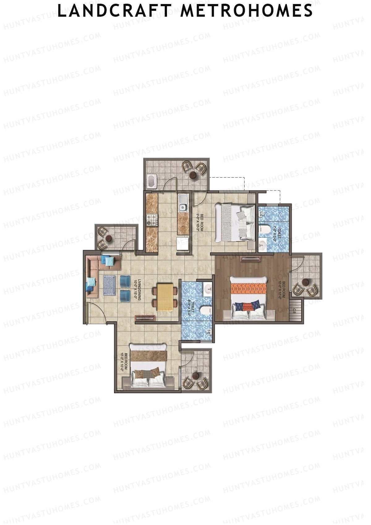 Landcraft Metrohomes Tower B Unit 20 (Type 5) Floor Plan