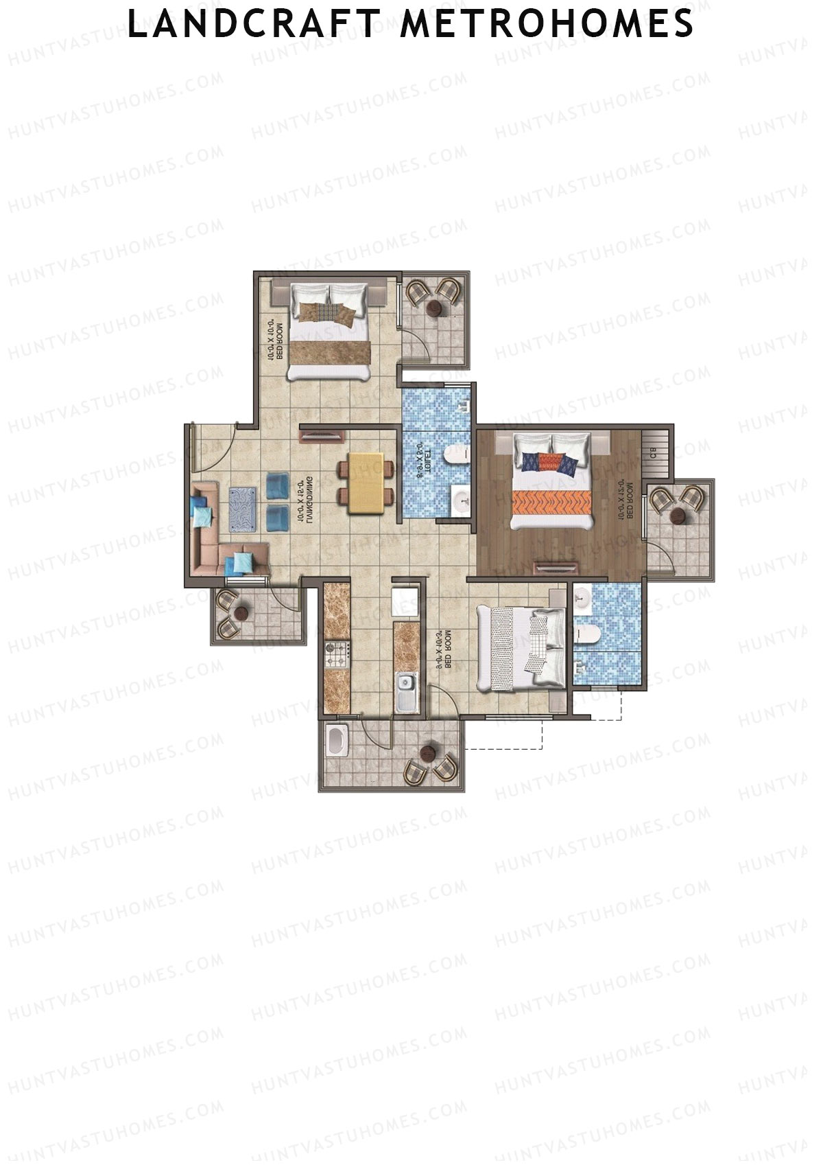 Landcraft Metrohomes Tower F Unit 67 (Type 5) Floor Plan