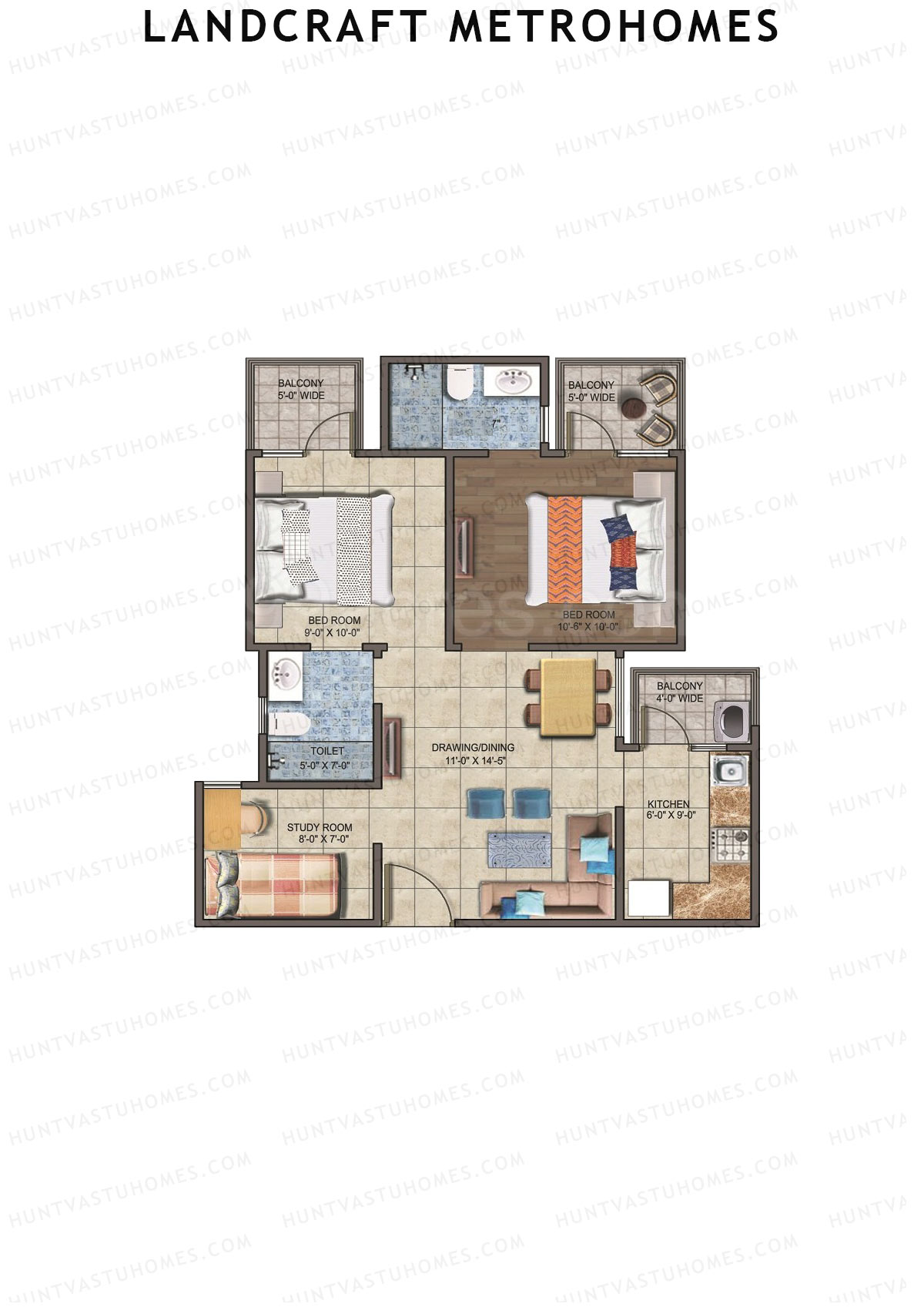 Landcraft Metrohomes Tower F Unit 69 (Type 4) Floor Plan