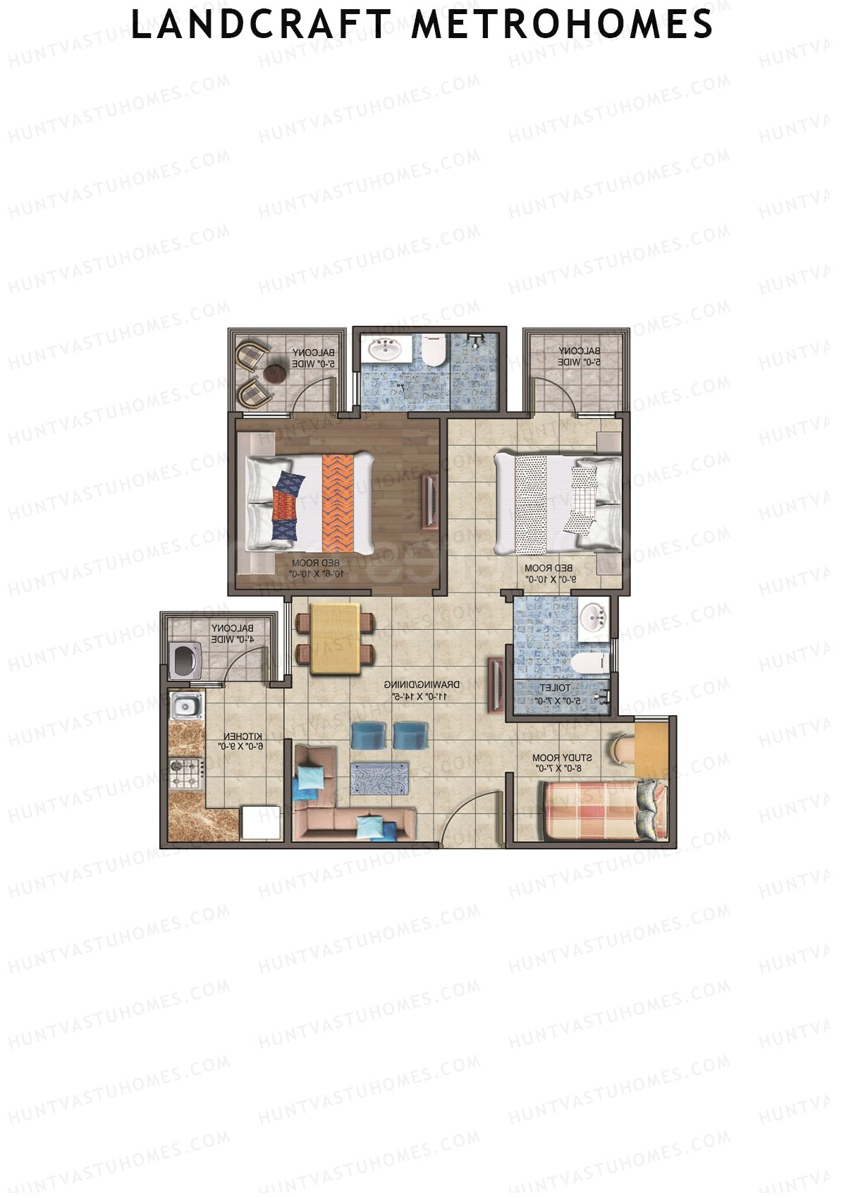 Landcraft Metrohomes Tower F Unit 70 (Type 4) Floor Plan