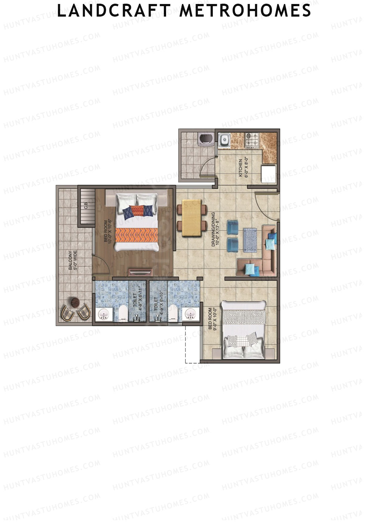 Landcraft Metrohomes Tower G Unit 77 (Type 3) Floor Plan