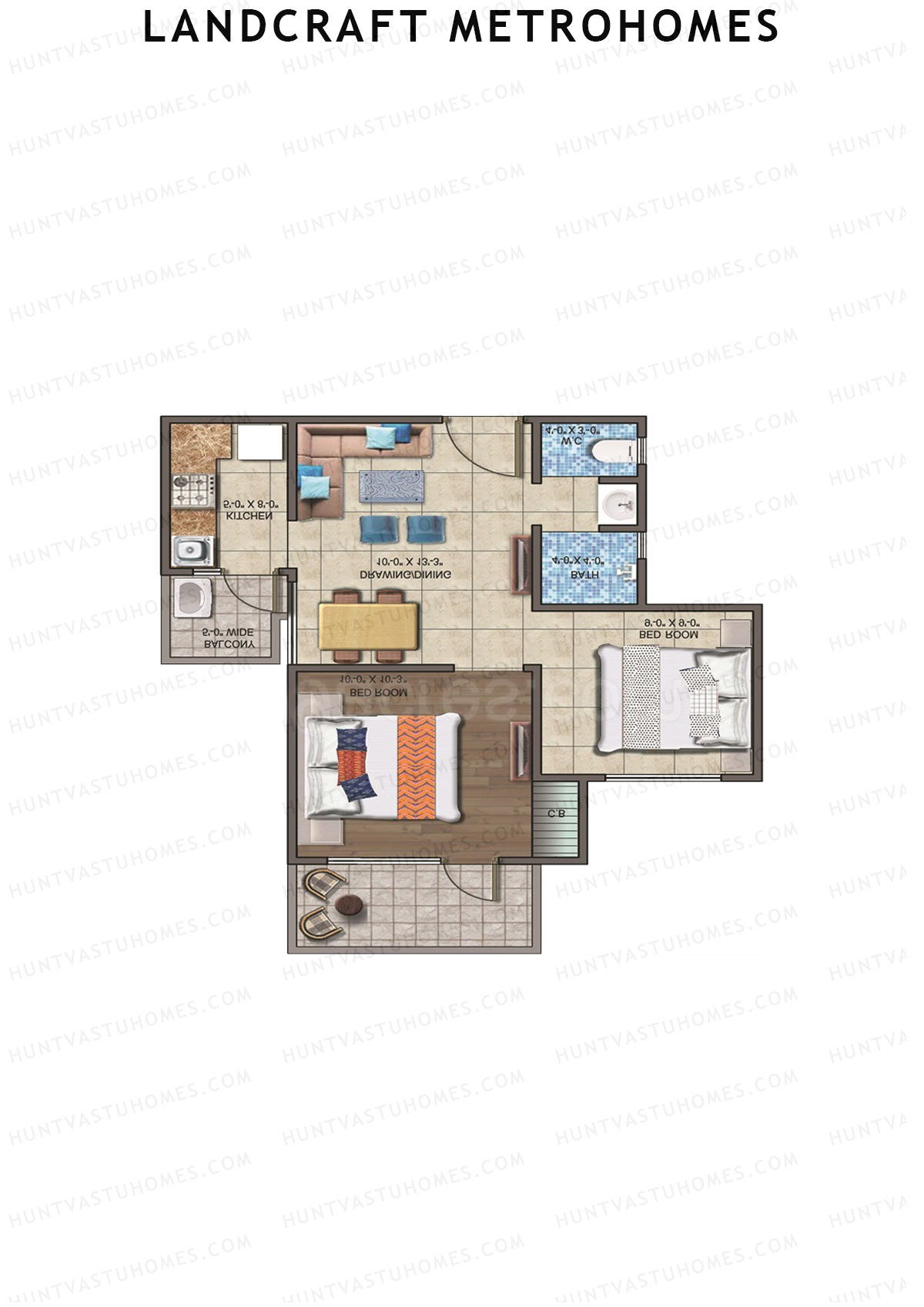 Landcraft Metrohomes Tower G Unit 78 (Type 2) Floor Plan