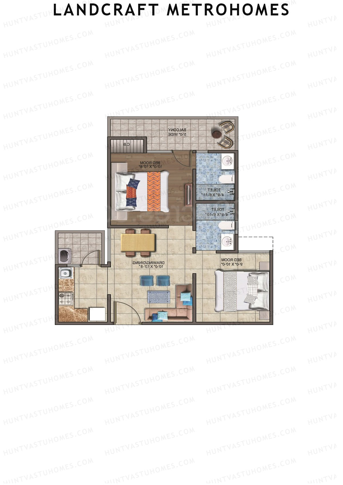 Landcraft Metrohomes Tower G Unit 84 (Type 3) Floor Plan