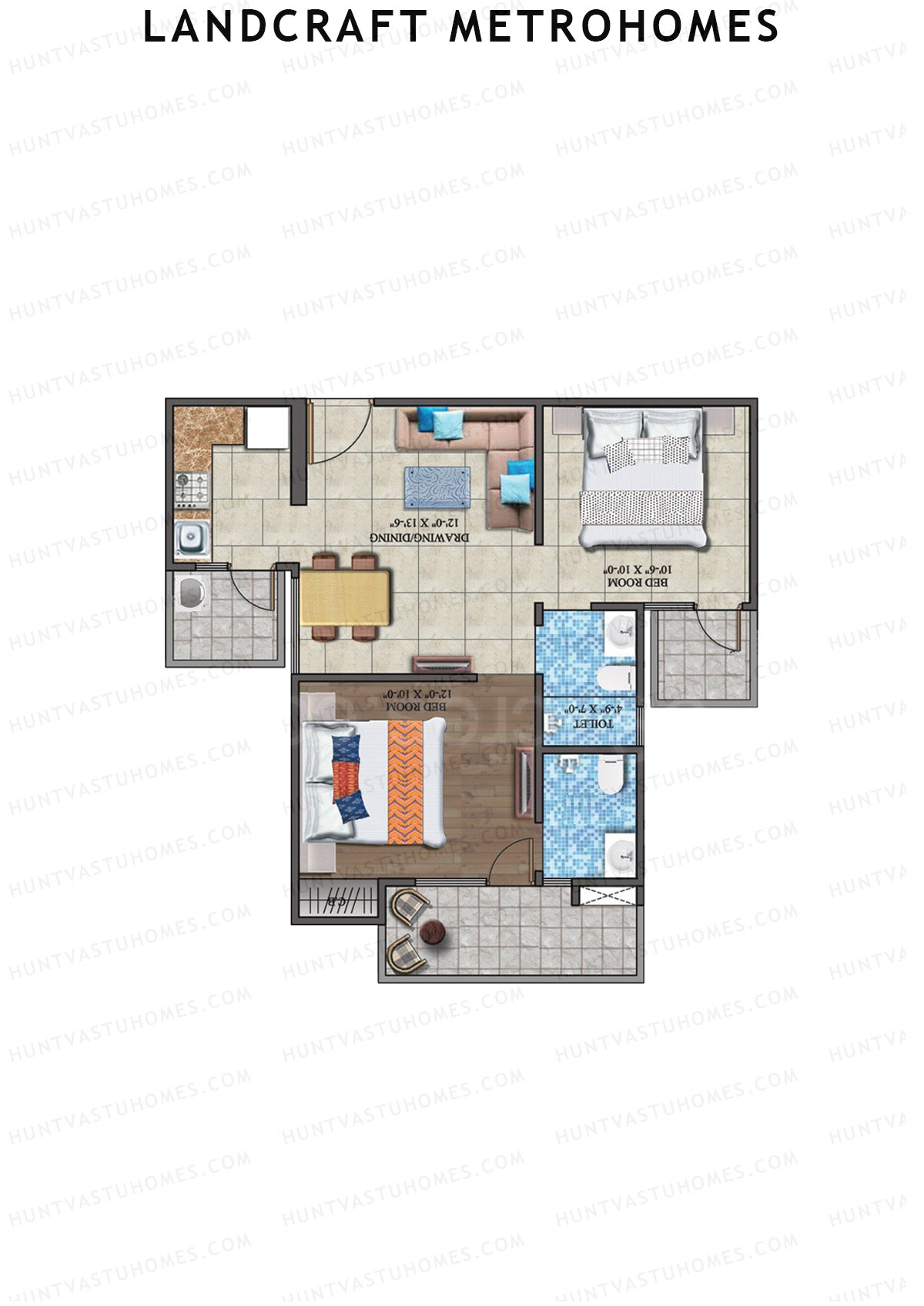 Landcraft Metrohomes Tower H Unit 90 (Type 6) Floor Plan