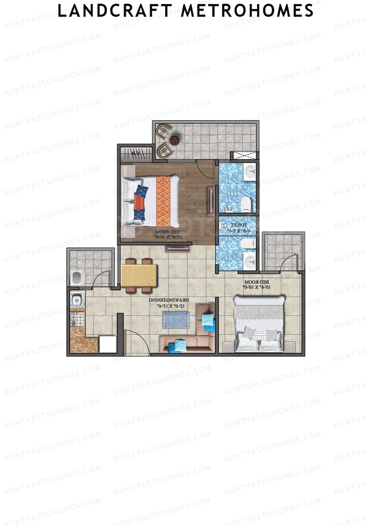 Landcraft Metrohomes Tower H Unit 91 (Type 6) Floor Plan