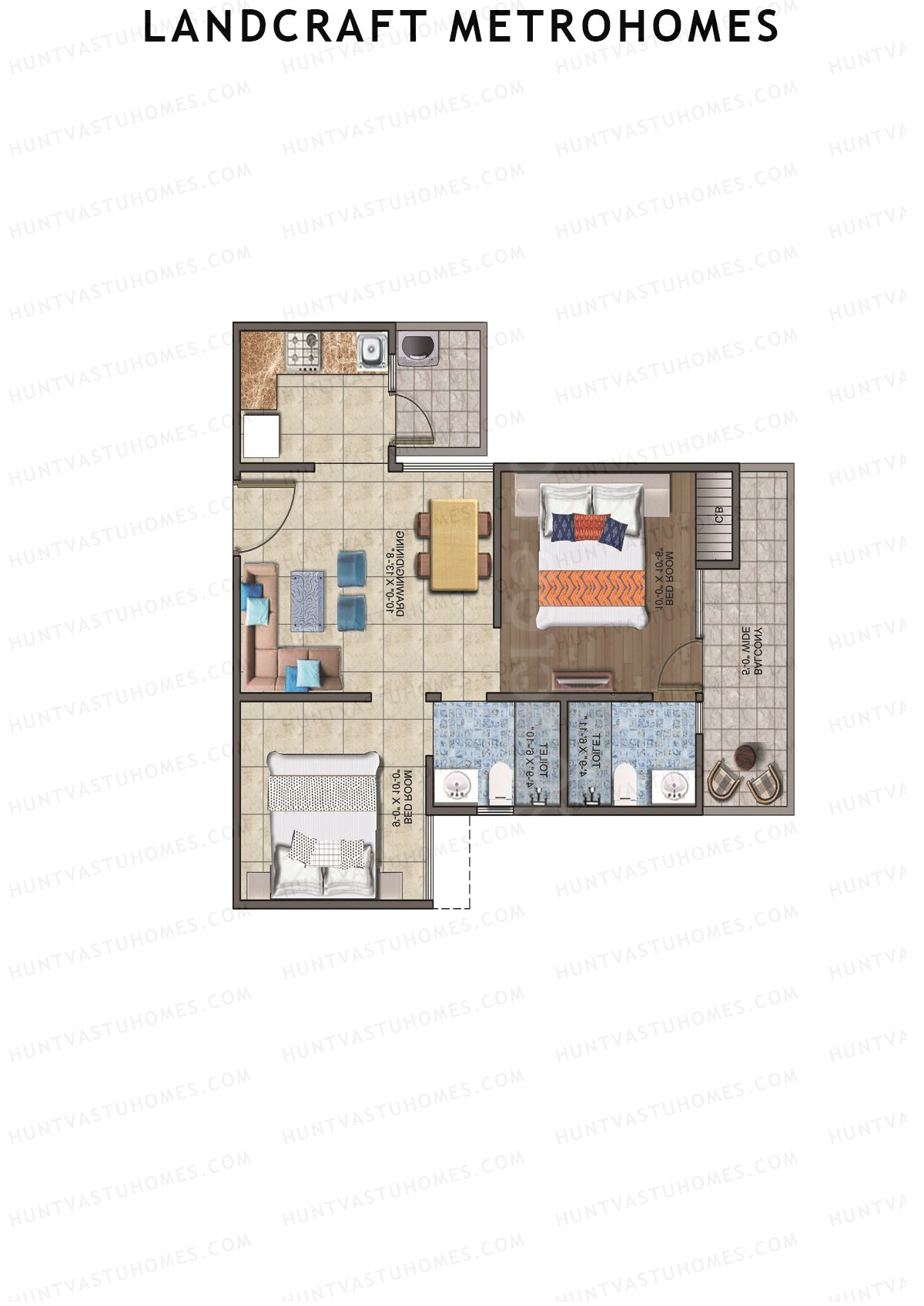 Landcraft Metrohomes Tower J Unit 103 (Type 3) Floor Plan