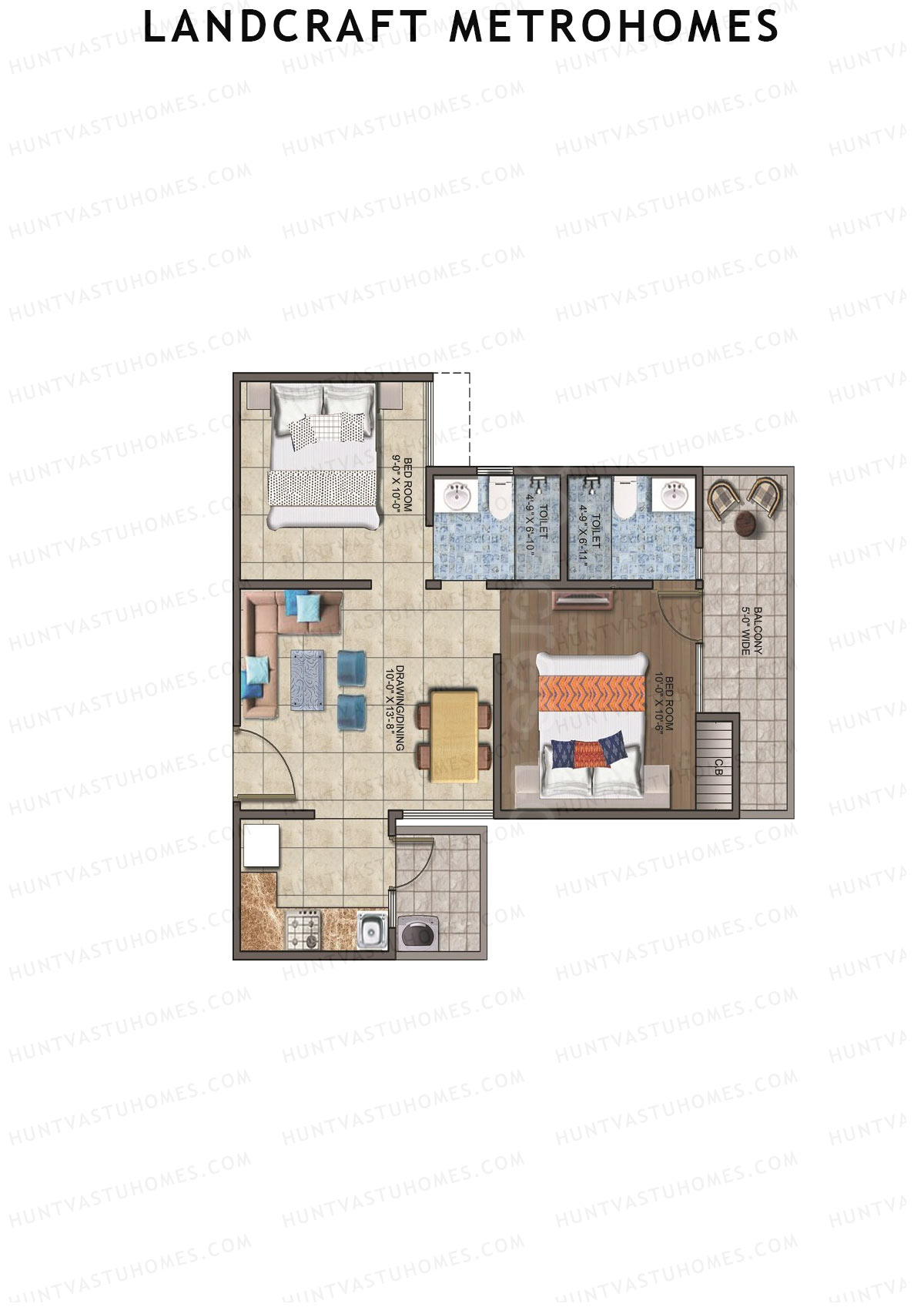 Landcraft Metrohomes Tower J Unit 104 (Type 3) Floor Plan