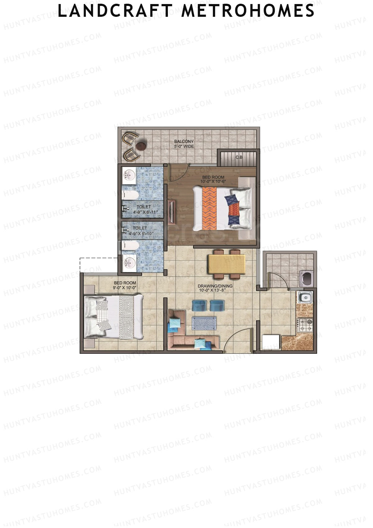 Landcraft Metrohomes Tower J Unit 108 (Type 3) Floor Plan