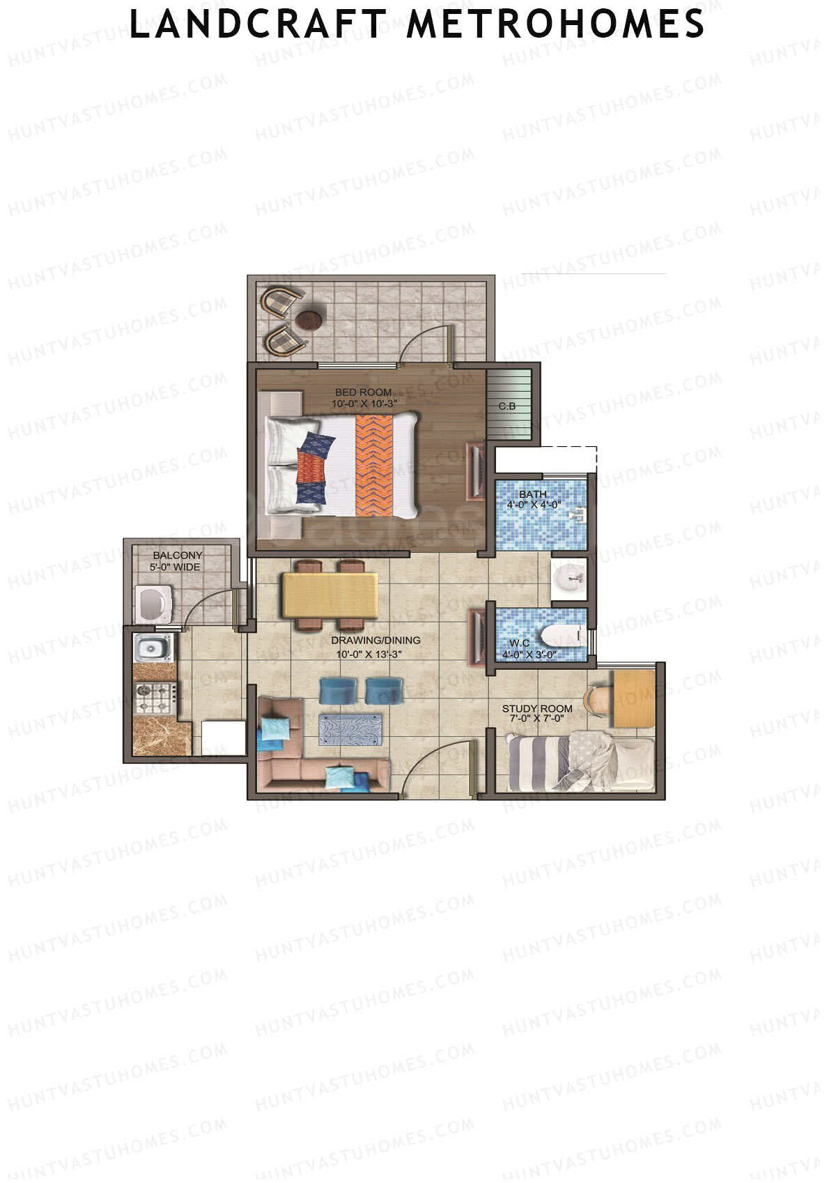 Landcraft Metrohomes Tower J Unit 111 (Type 1) Floor Plan