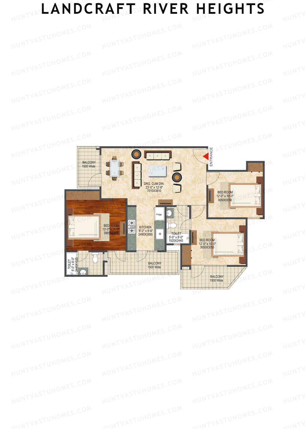 Landcraft River Heights Tower 16 Unit 5 (Type E) Floor Plan