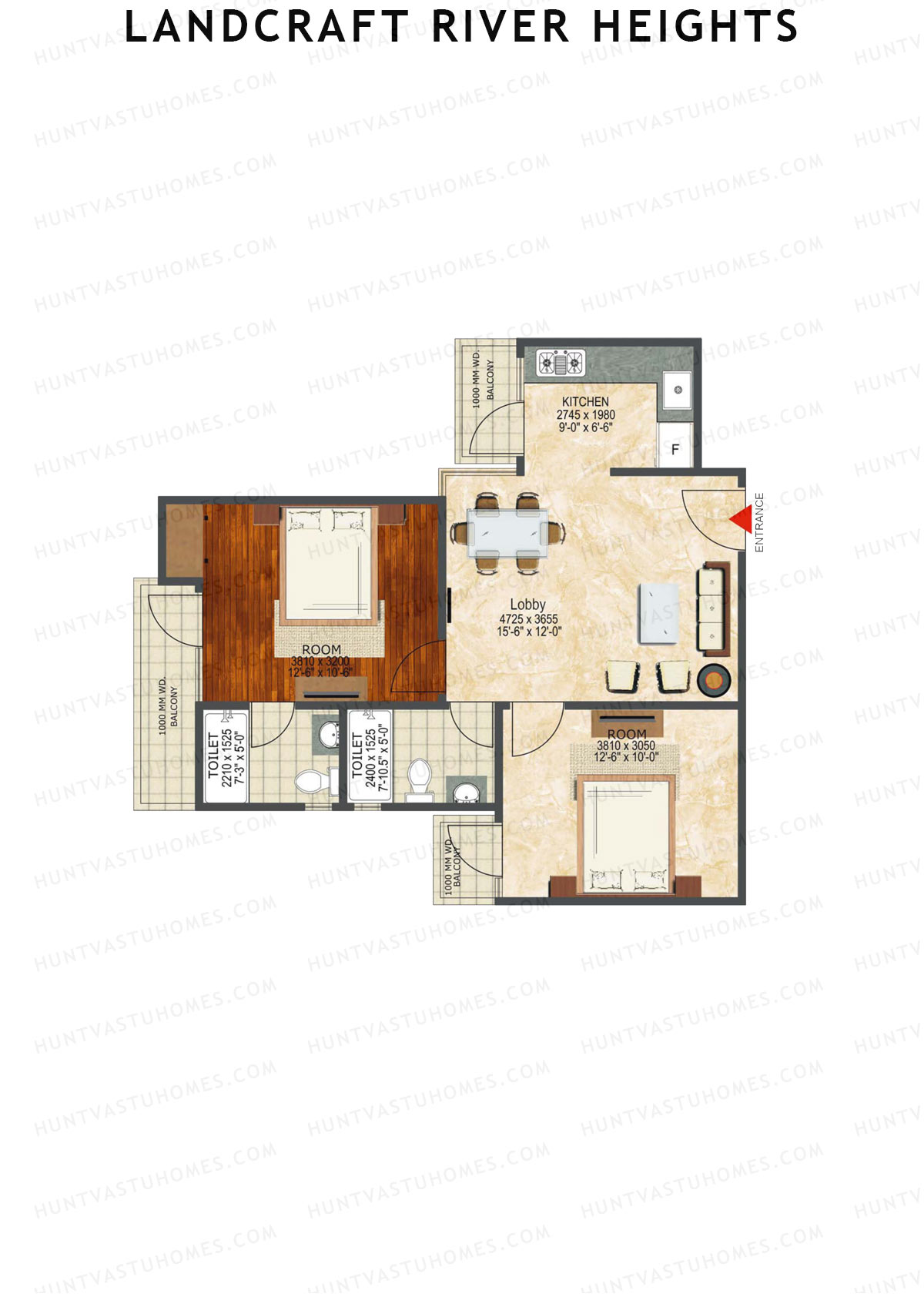 Landcraft River Heights Tower 17 Unit 16 (Type 2) Floor Plan
