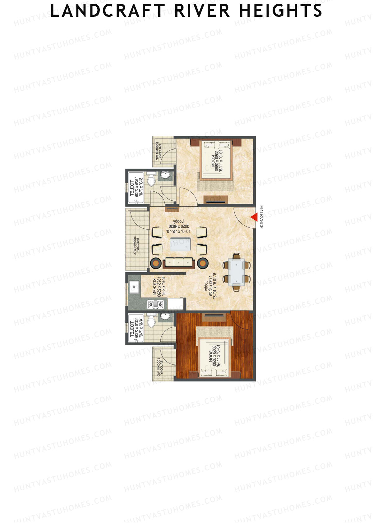 Landcraft River Heights Tower 17 Unit 20 (Type 1) Floor Plan