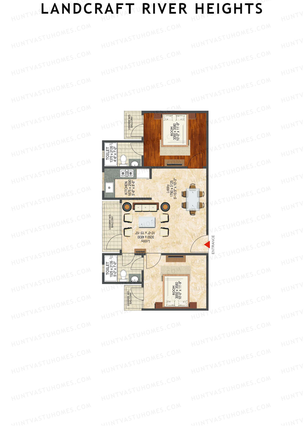 Landcraft River Heights Tower 17 Unit 21 (Type 1) Floor Plan