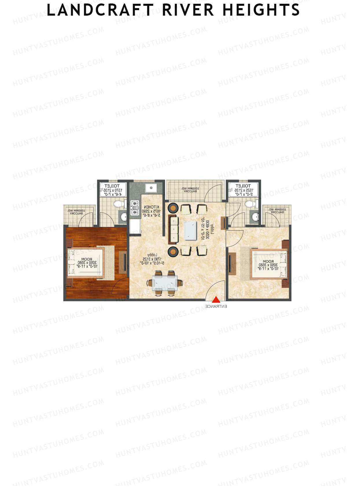 Landcraft River Heights Tower 17 Unit 3 (Type 1) Floor Plan