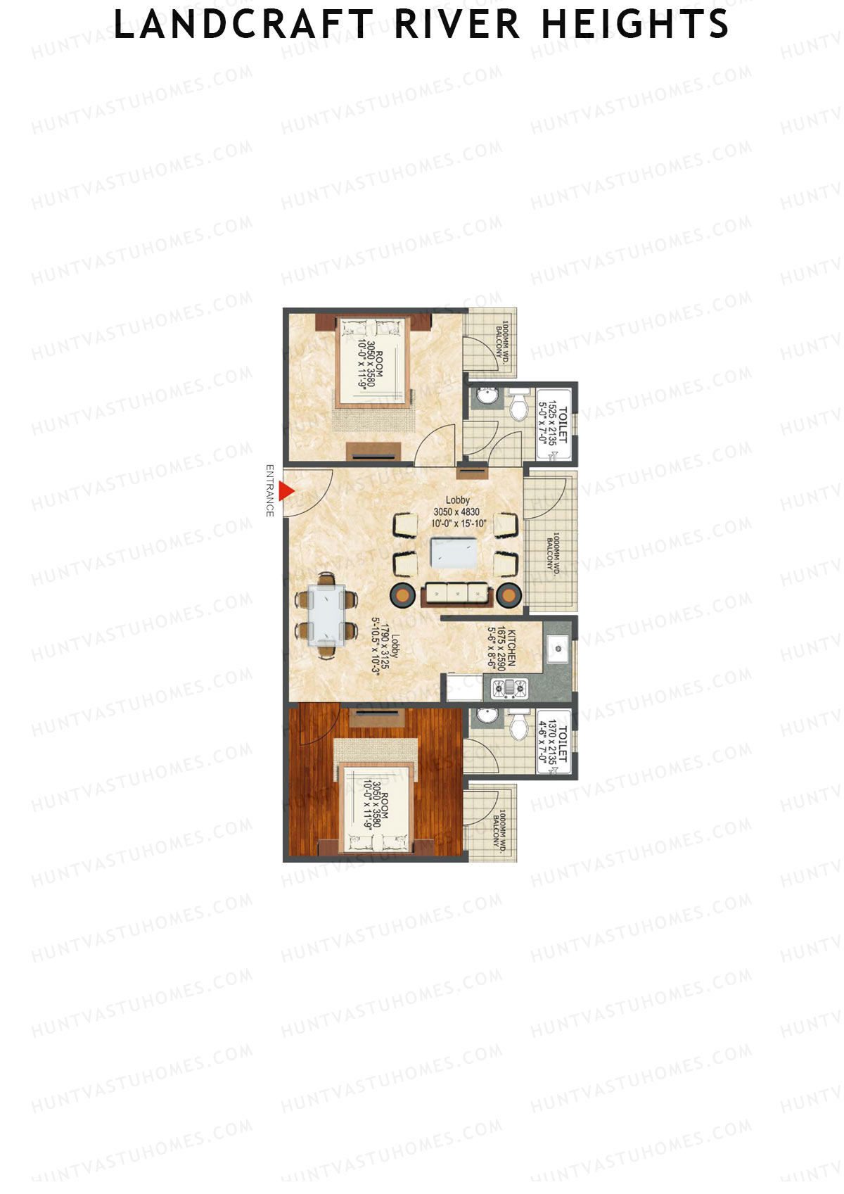 Landcraft River Heights Tower 17 Unit 6 (Type 1) Floor Plan